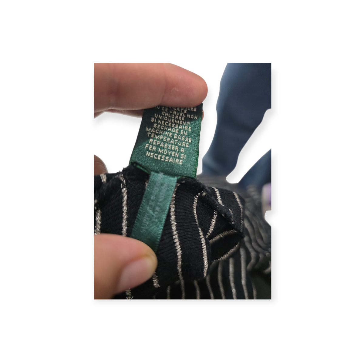 Blusa Ralph Lauren Mediana M Negra Con Plateado Cuello V