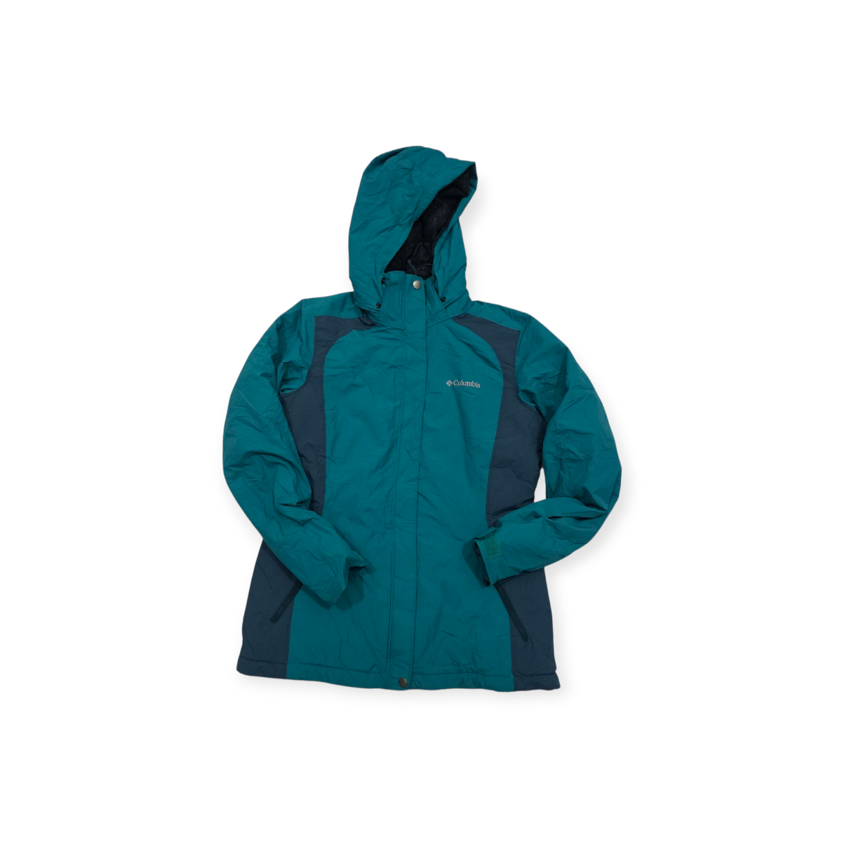 Chamarra Impermeable Columbia Chico S Azul De Mujer