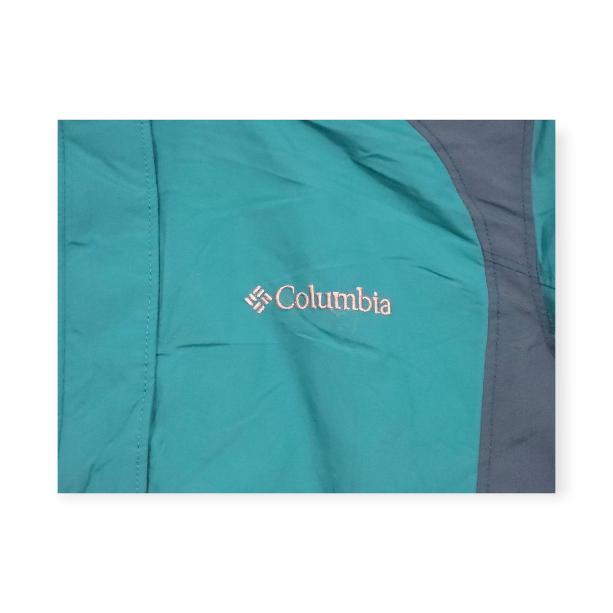 Chamarra Impermeable Columbia Chico S Azul De Mujer