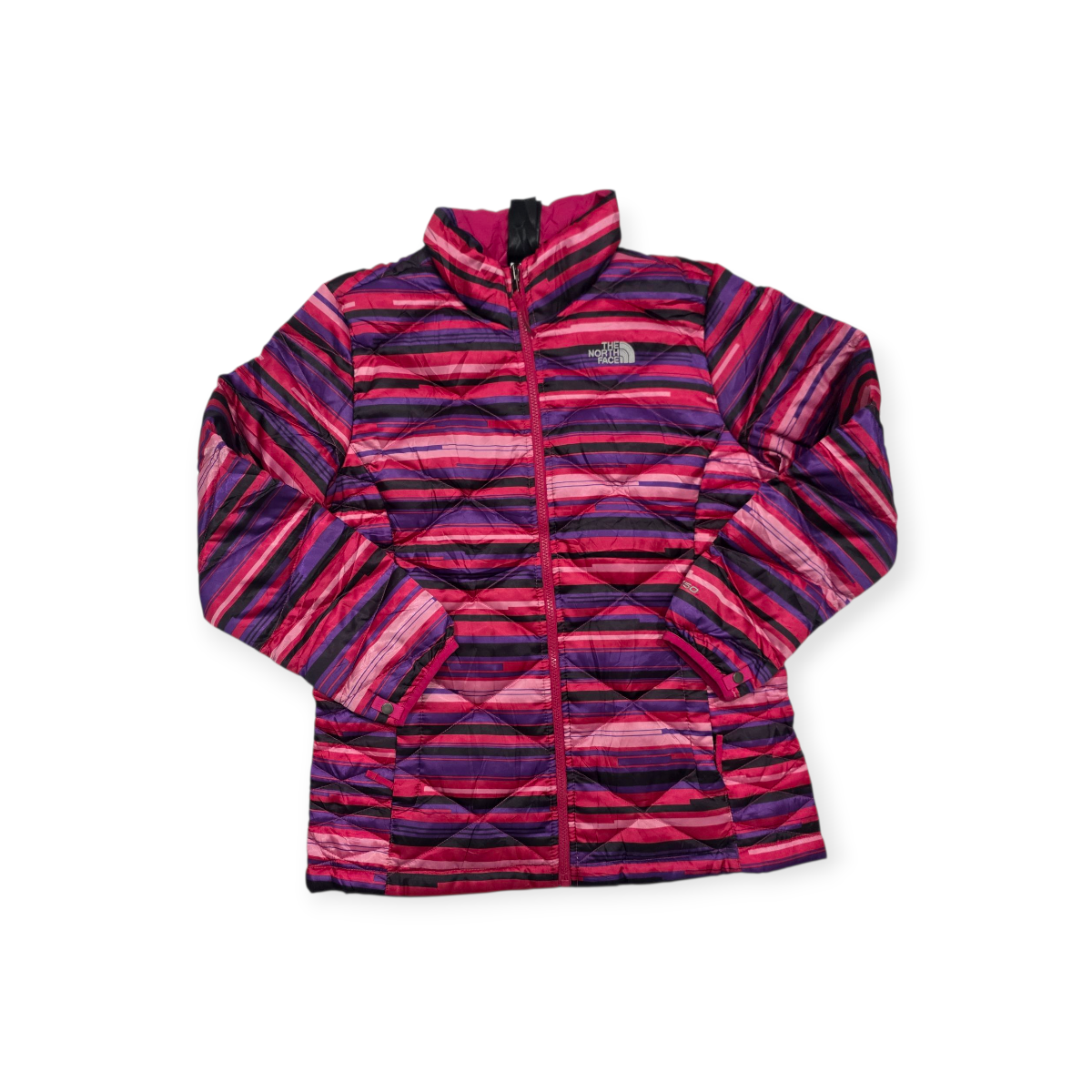 Chamarra The North Face 550 Xl Adolescente Rosa Con Negro