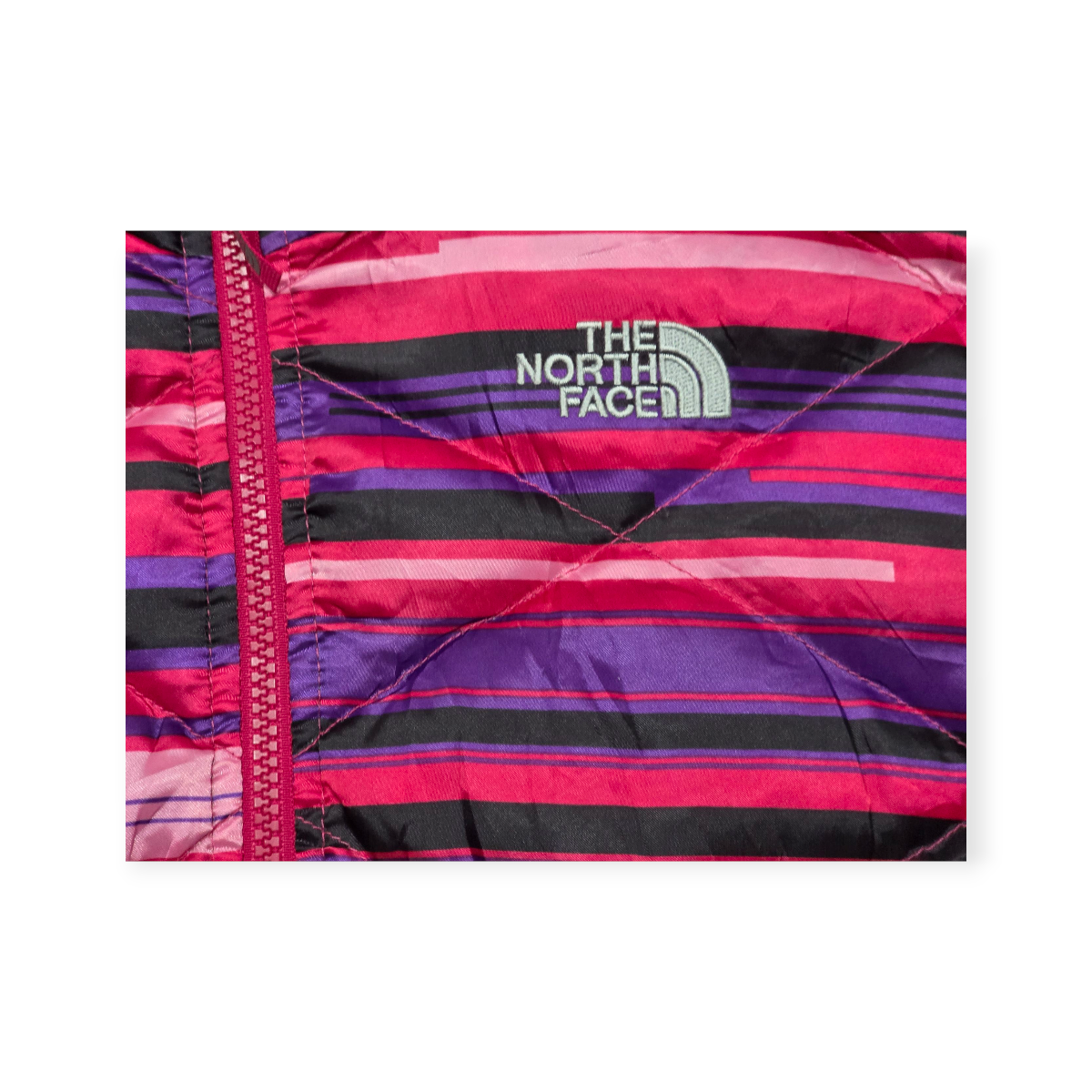 Chamarra The North Face 550 Xl Adolescente Rosa Con Negro