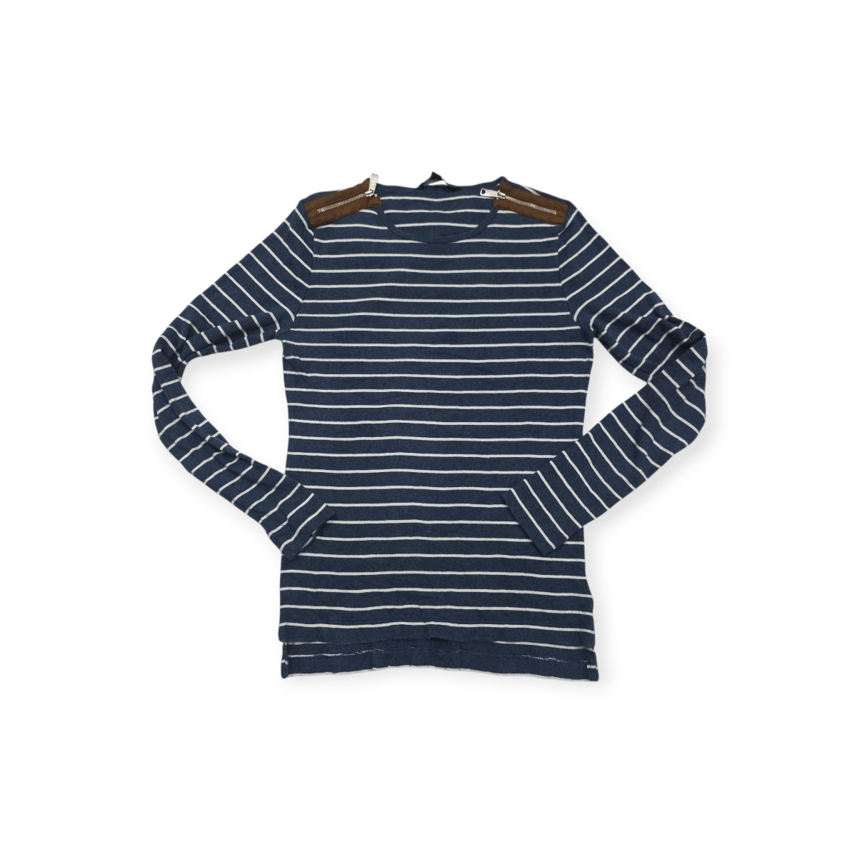 Playera Ralph Lauren Mediana M Azul Acero Con Lineas