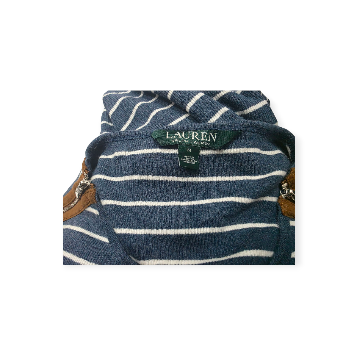 Playera Ralph Lauren Mediana M Azul Acero Con Lineas