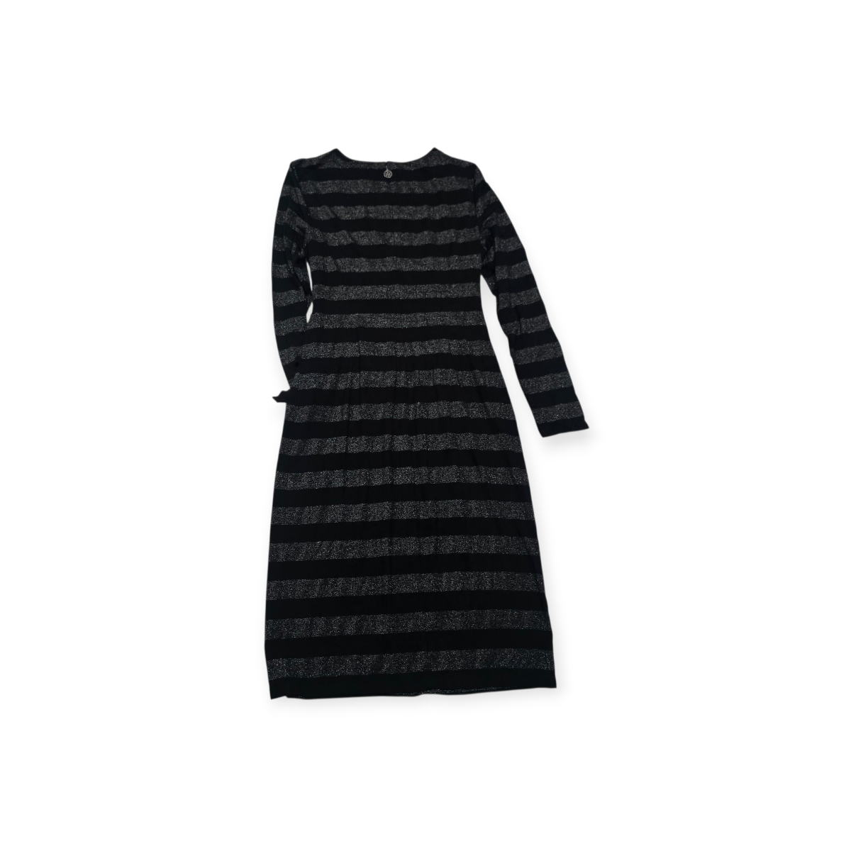 Vestido Tommy Hilfiger Talla 10 Gris Con Negro Rayado
