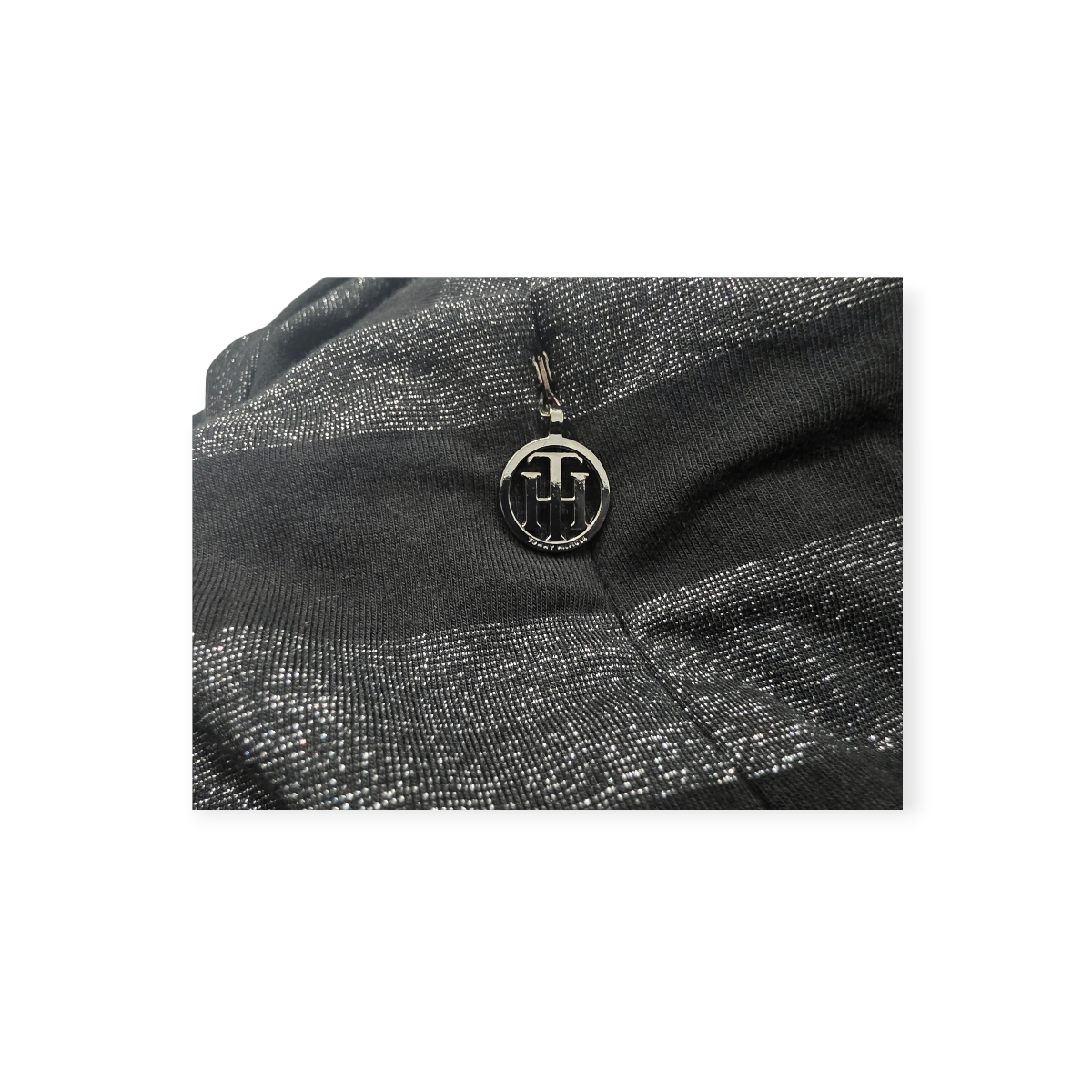 Vestido Tommy Hilfiger Talla 10 Gris Con Negro Rayado