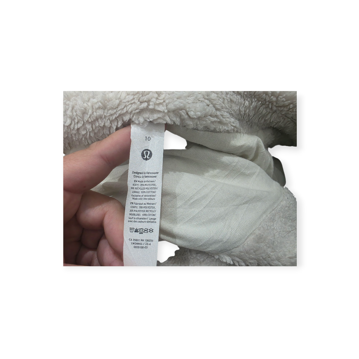 Abrigo Lululemon Restfeel Fleece Wrap Talla 10 Gris Suave