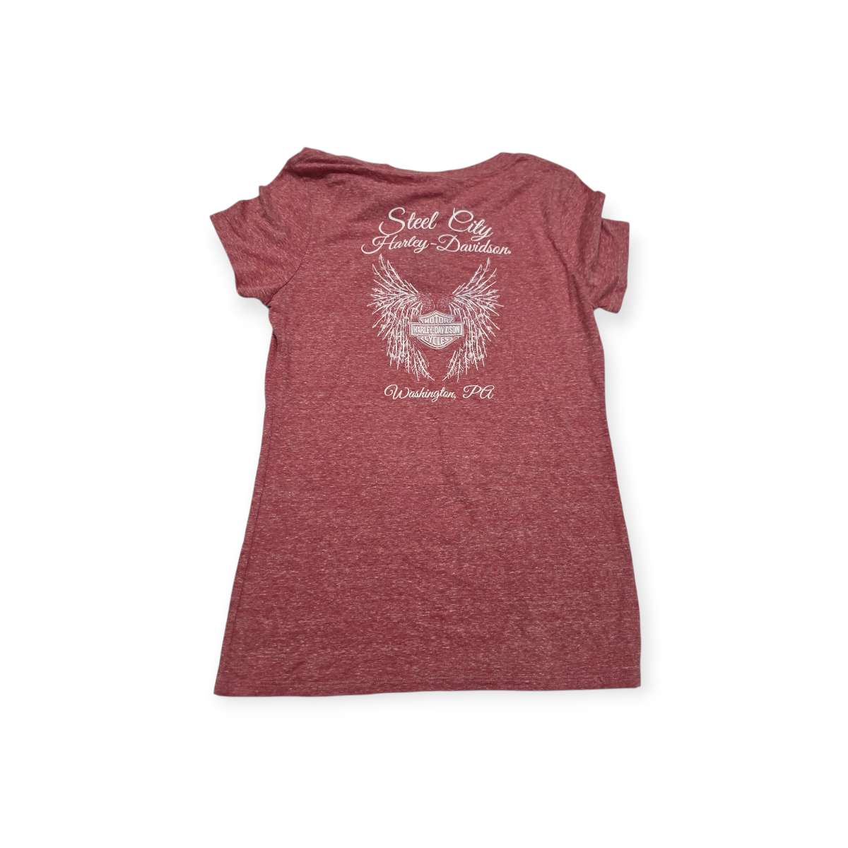 Playera Harley Davidson Grande L Coral Oscuro De Mujer - L - Rojo