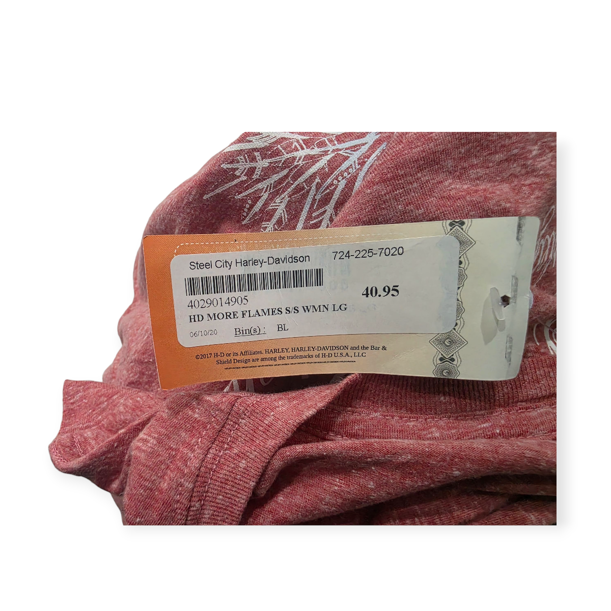 Playera Harley Davidson Grande L Coral Oscuro De Mujer - L - Rojo
