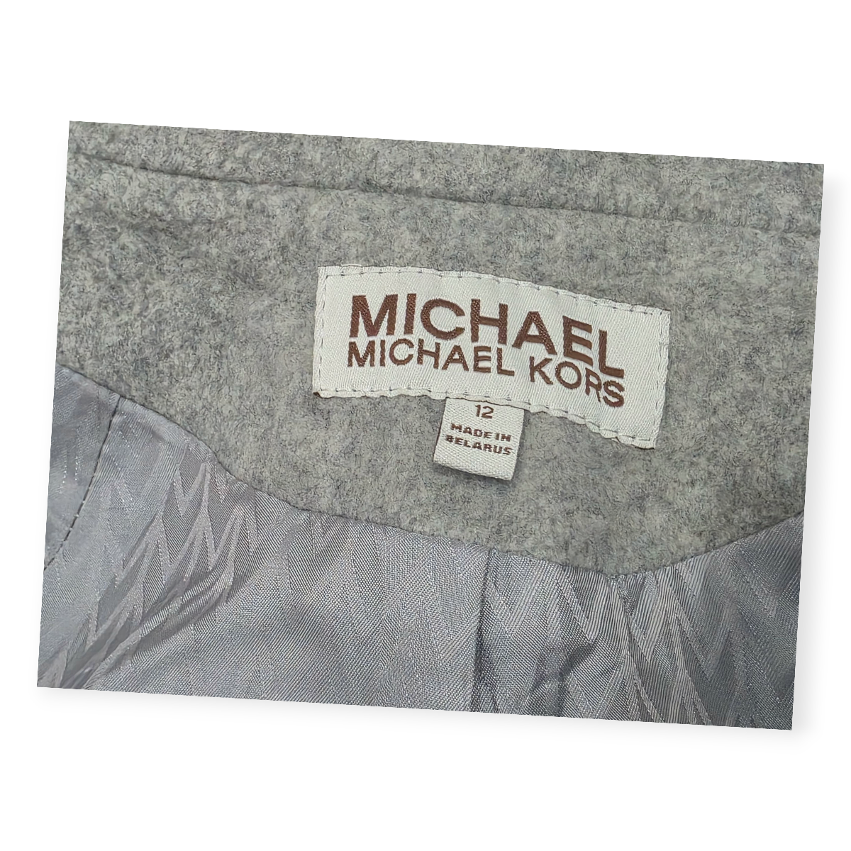 Abrigo Michael Kors De Lana Talla 12 Gris Claro De Mujer