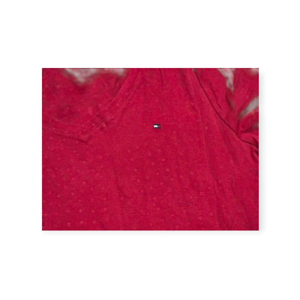 Playera Tommy Hilfiger Xl Manga Corta Color Rojo Cuello V