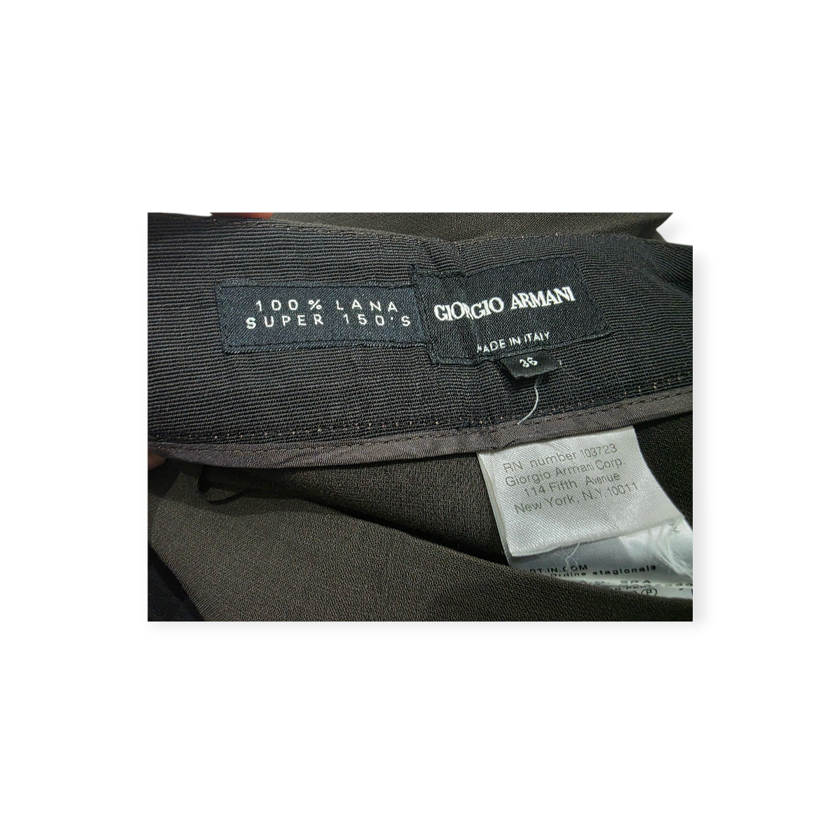 Pantalon Giorgio Armani De Lana Cafe De Mujer Talla 36