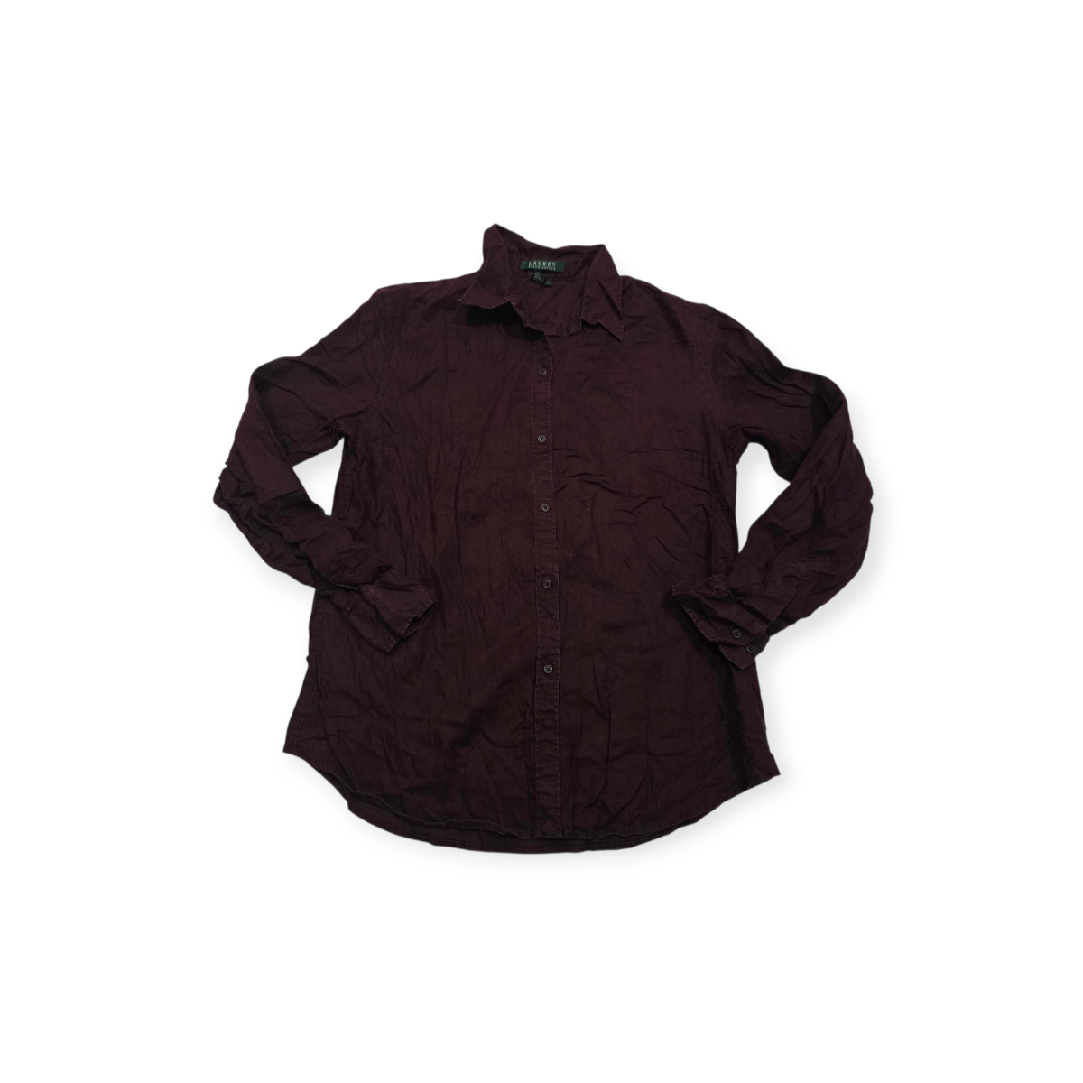 Camisa Ralph Lauren Mediana De Lino Color Vino