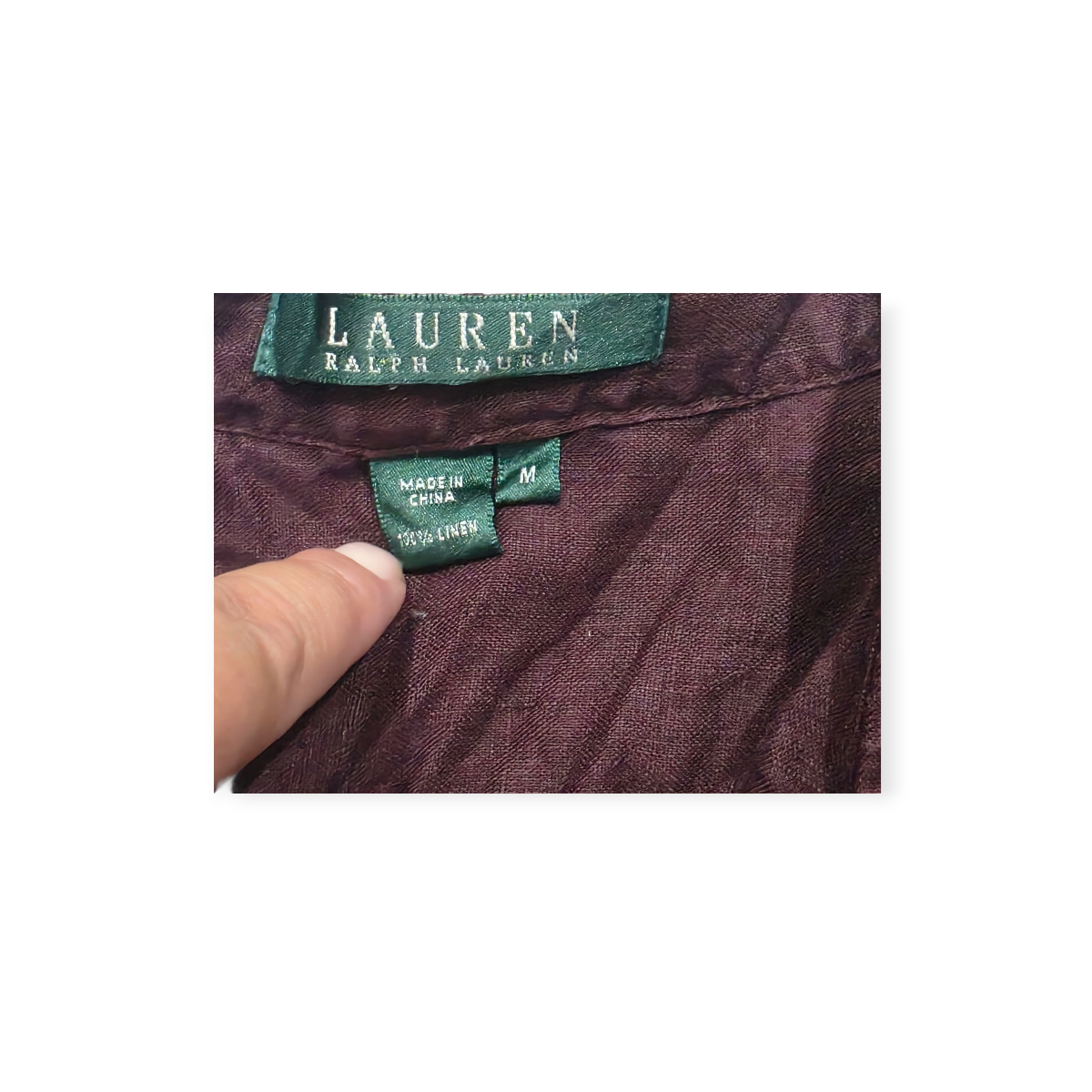 Camisa Ralph Lauren Mediana De Lino Color Vino