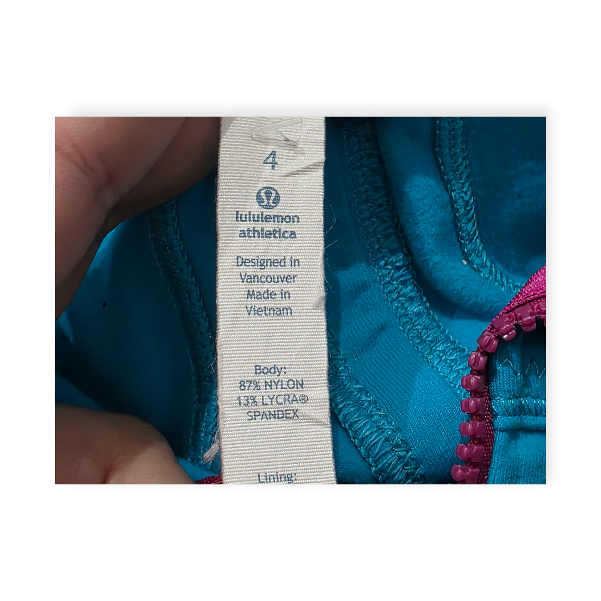 Chamarra Ligera Lululemon Azul Con Rosa Talla 4