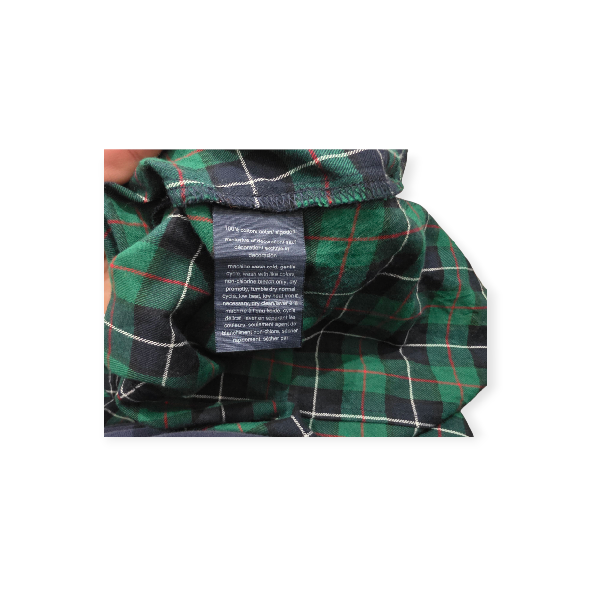 Camisa Tommy Hilfiger De Mujer Verde Con Azul Cuadros Grande