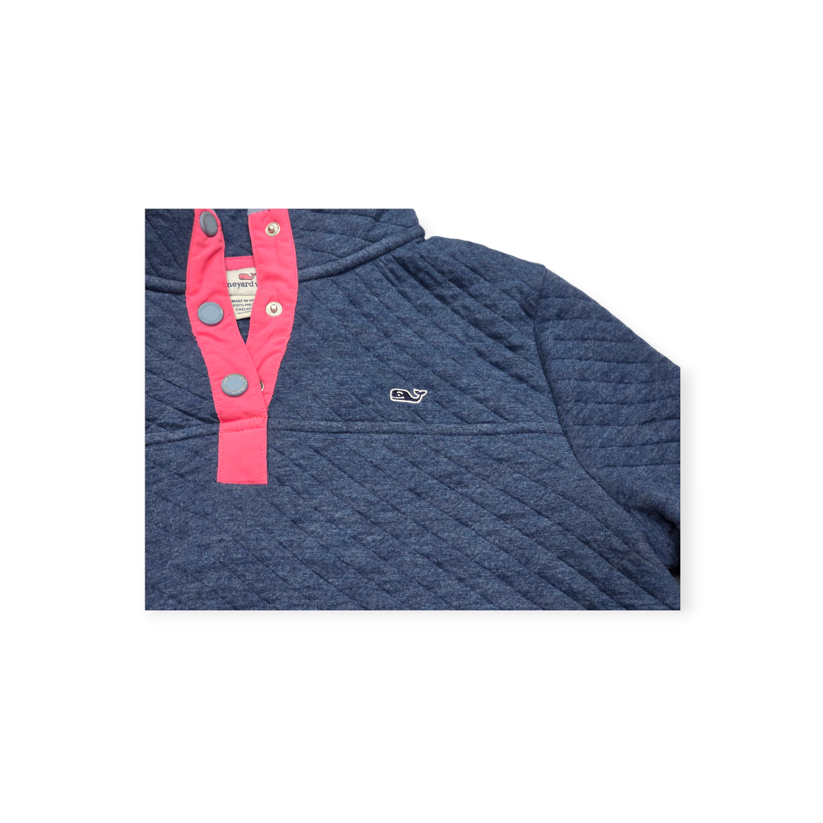 Chamarra Ligera Vineyard Vines Azul Acero Y Rosa Talla Chica