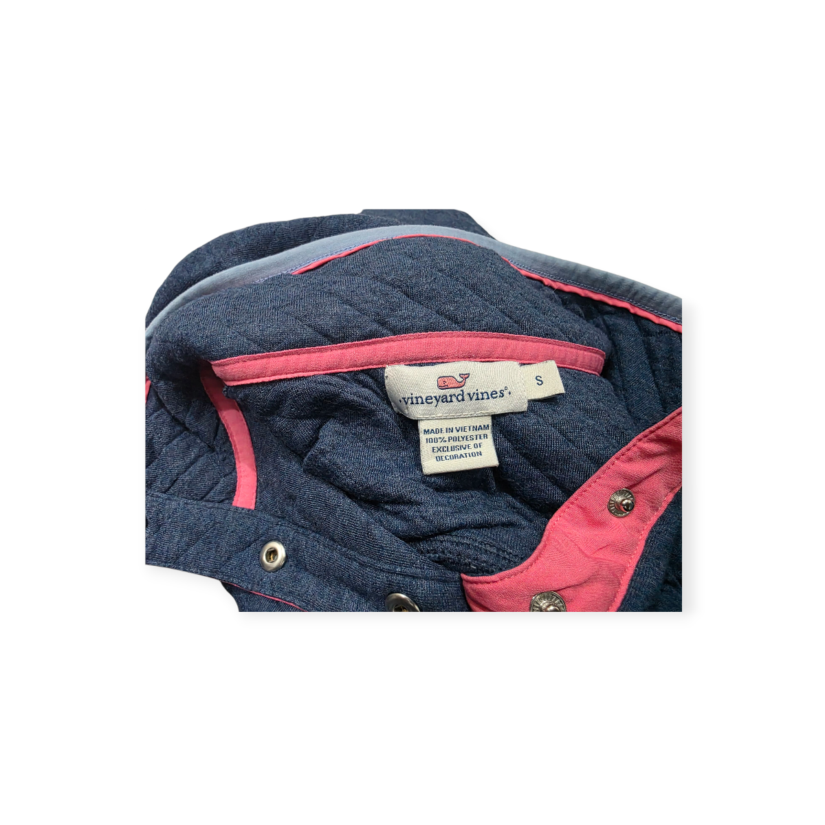 Chamarra Ligera Vineyard Vines Azul Acero Y Rosa Talla Chica