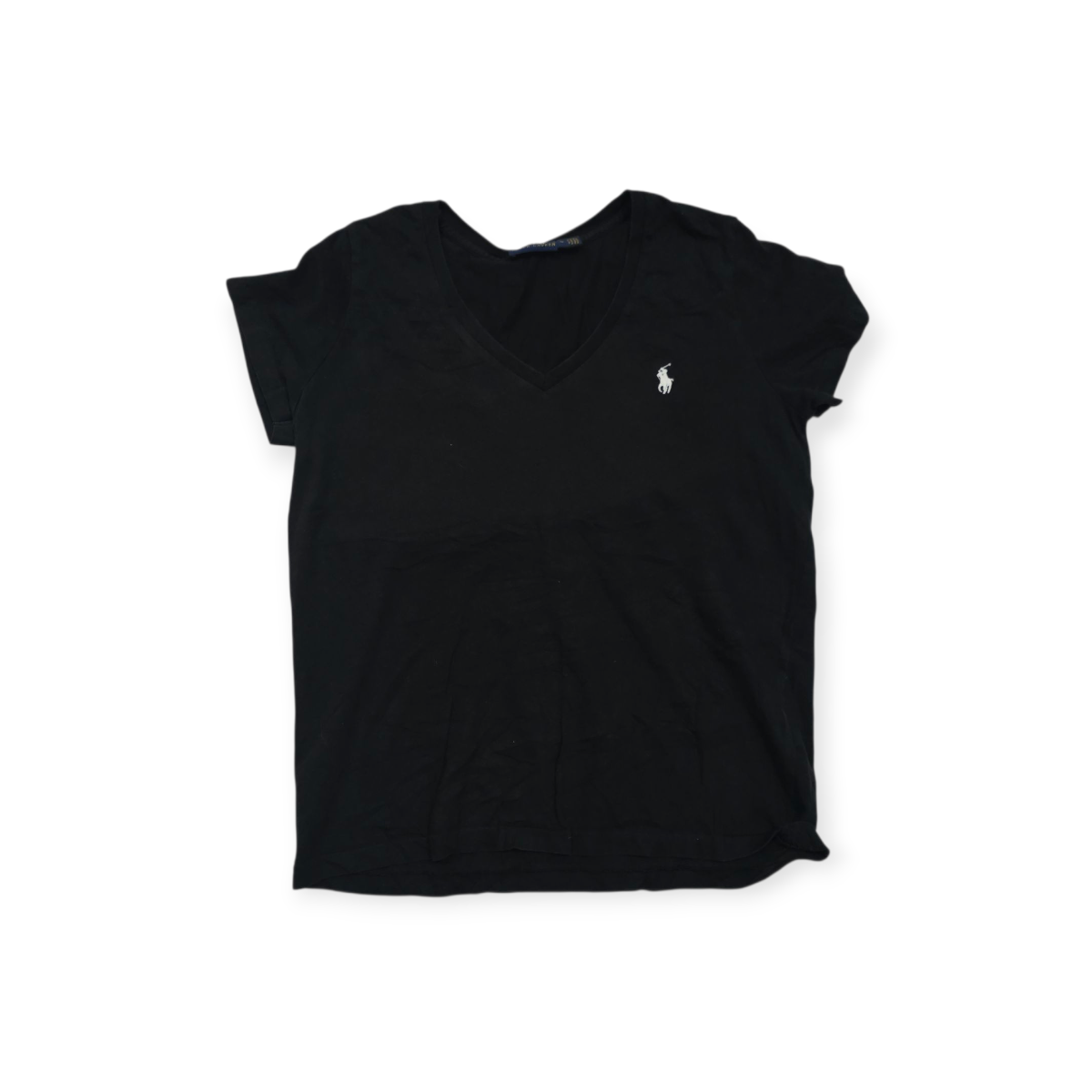 Playera Polo Ralph Lauren Negra Con Pony Blanco Mediana