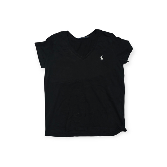 Playera Polo Ralph Lauren Negra Con Pony Blanco Mediana