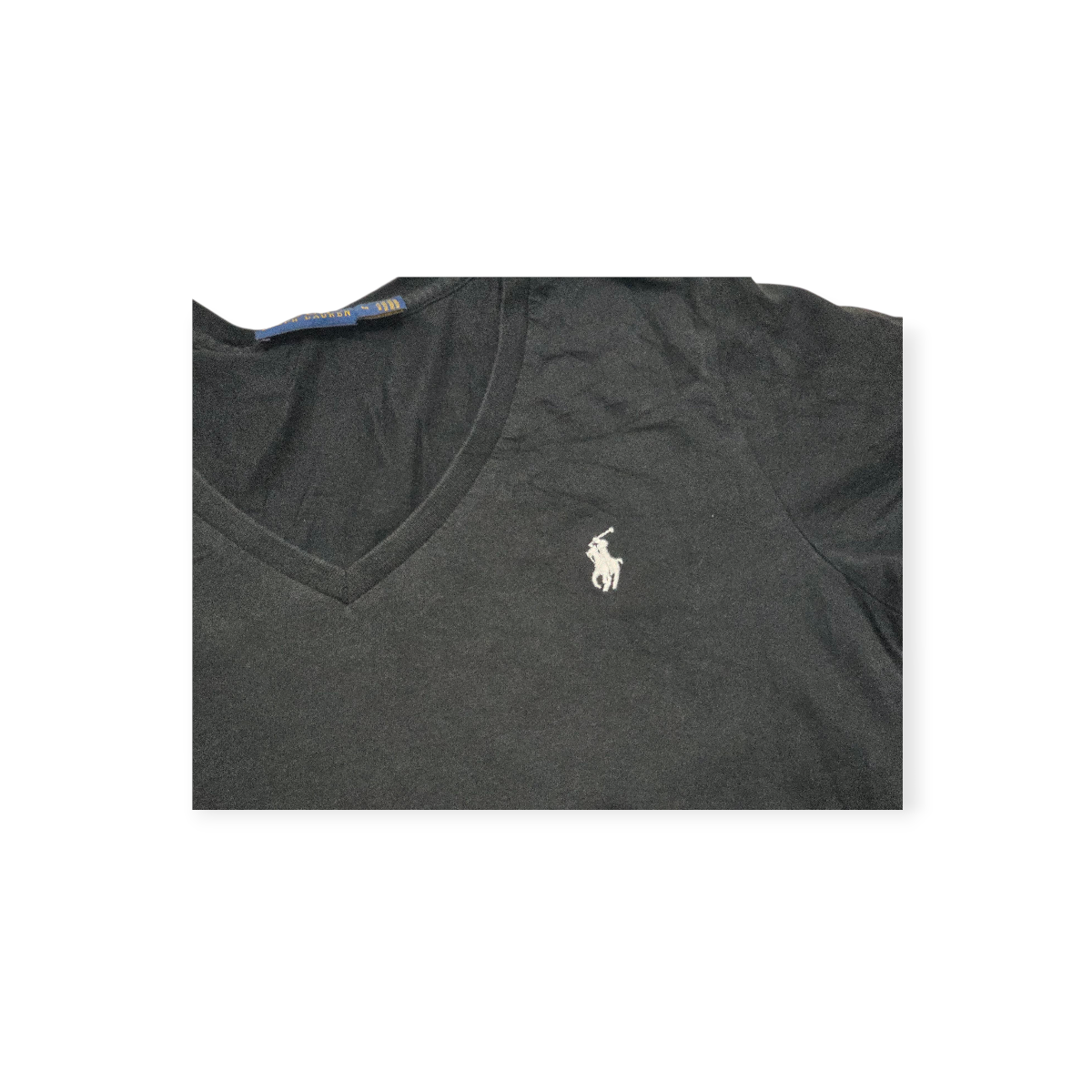 Playera Polo Ralph Lauren Negra Con Pony Blanco Mediana