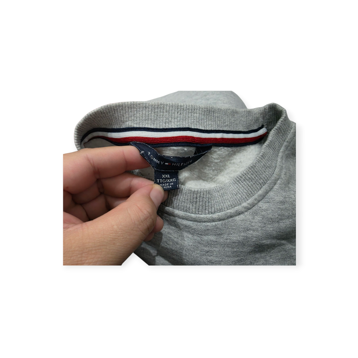 Sudadera Tommy Hilfiger Gris Extra Extra Grande