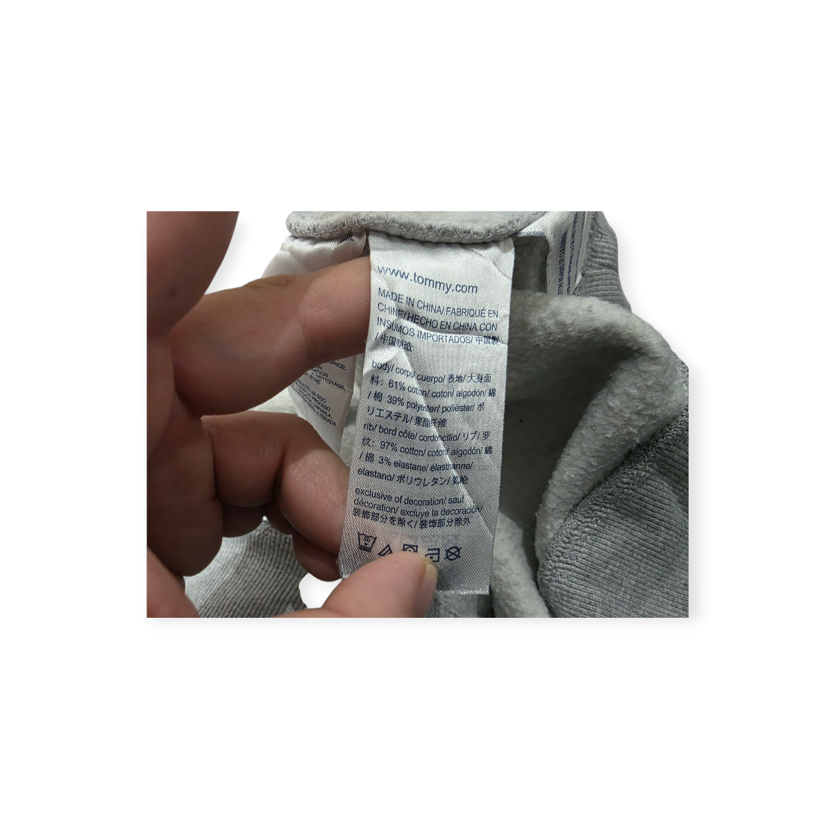 Sudadera Tommy Hilfiger Gris Extra Extra Grande