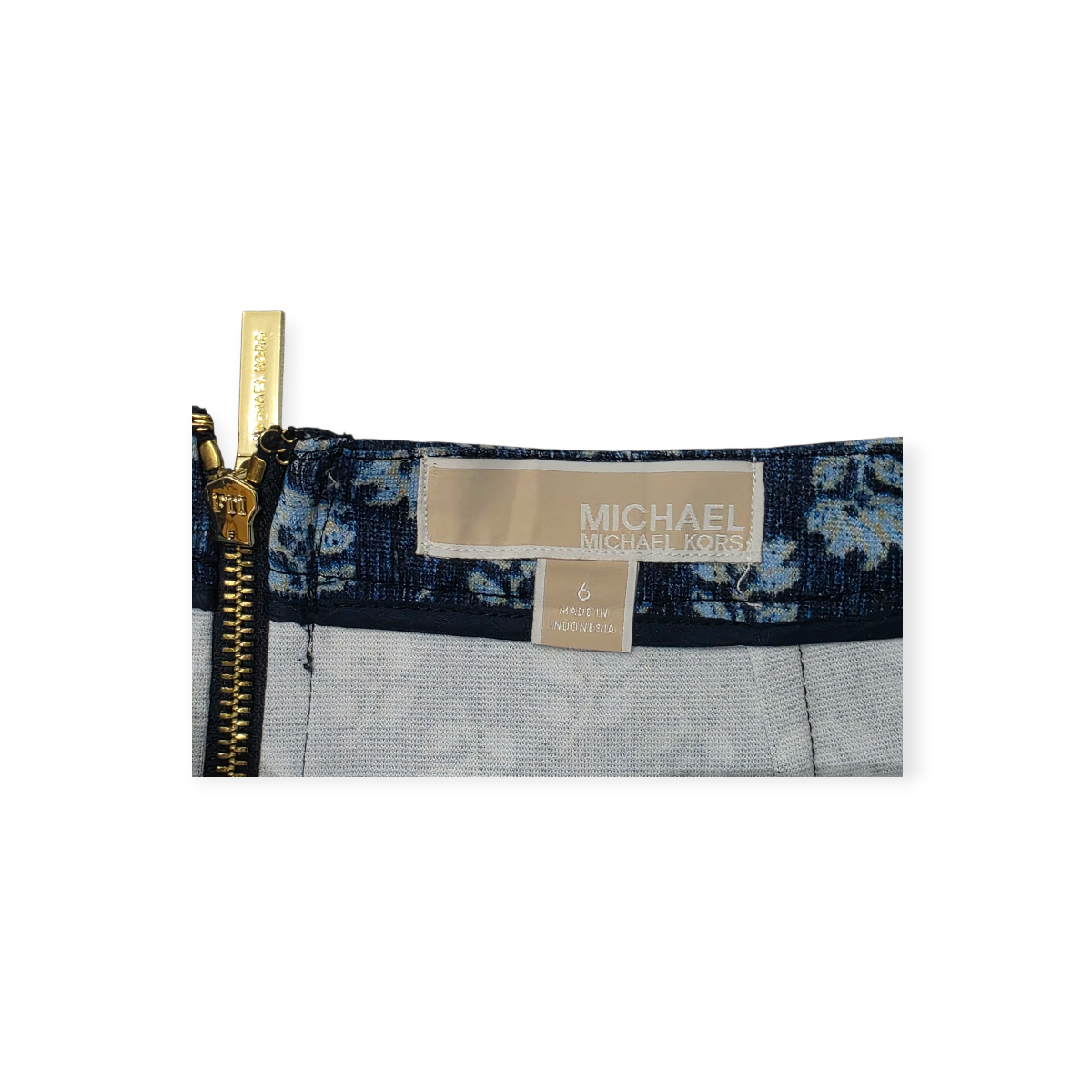 Falda Michael Kors De Mujer Talla 6 Azul Floreada