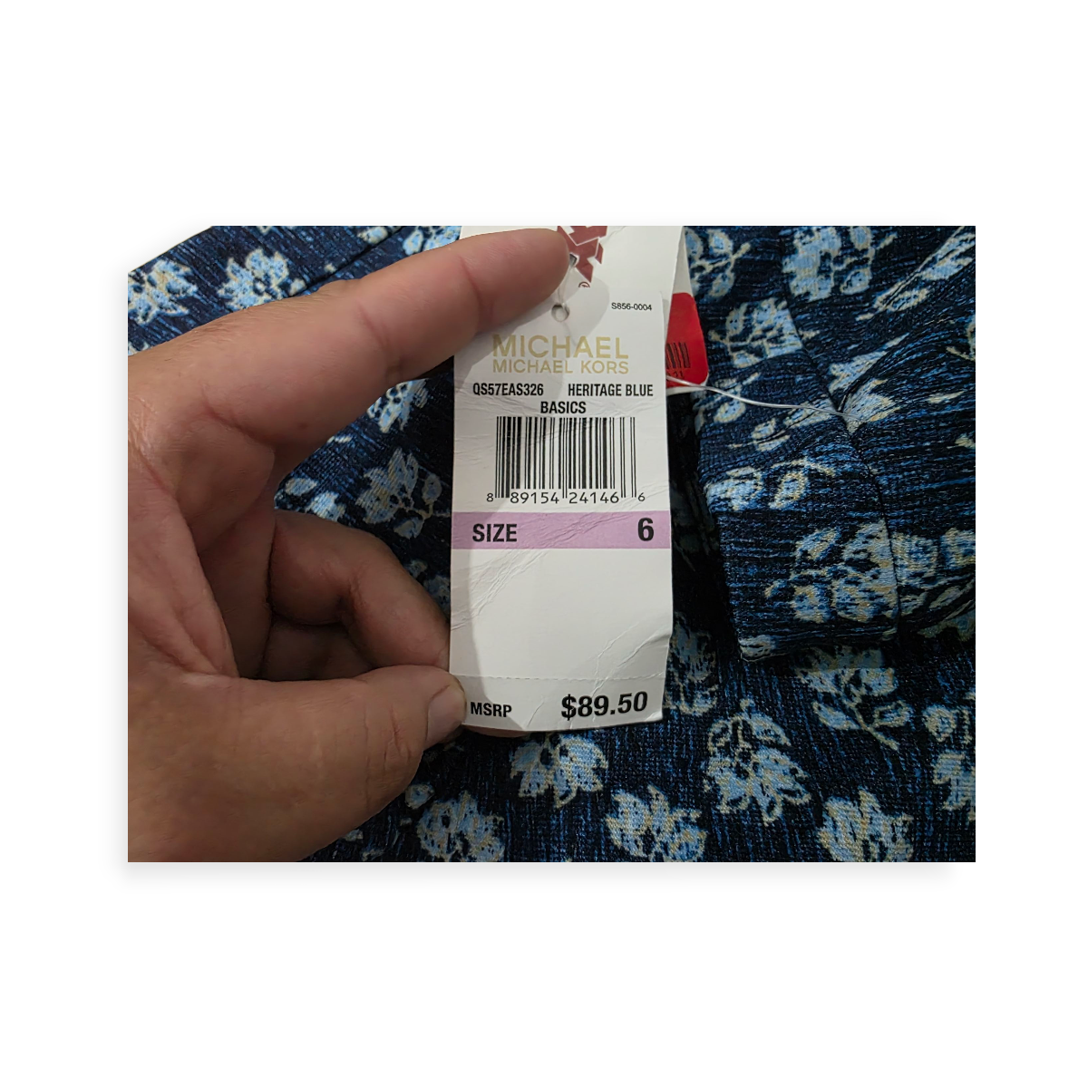 Falda Michael Kors De Mujer Talla 6 Azul Floreada