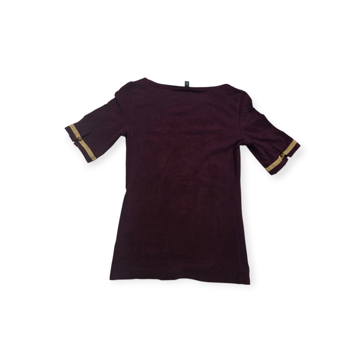 Blusa Ralph Lauren Chico S Color Vino Con Dorado