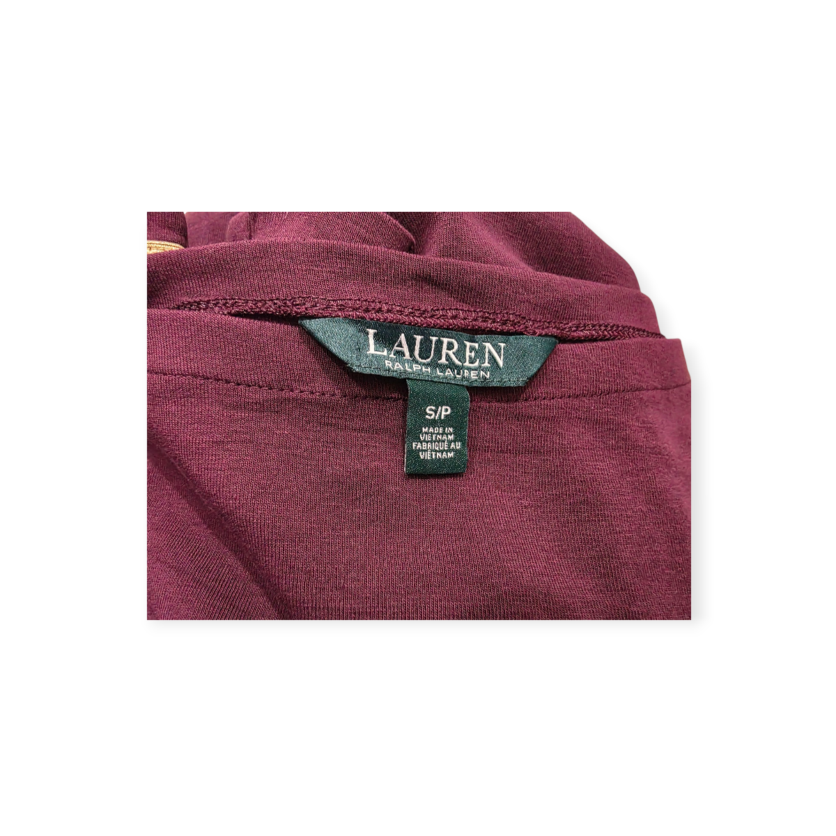 Blusa Ralph Lauren Chico S Color Vino Con Dorado
