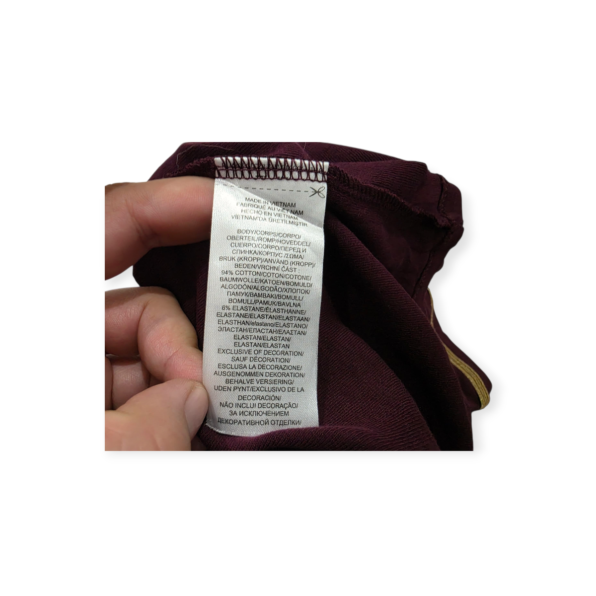 Blusa Ralph Lauren Chico S Color Vino Con Dorado