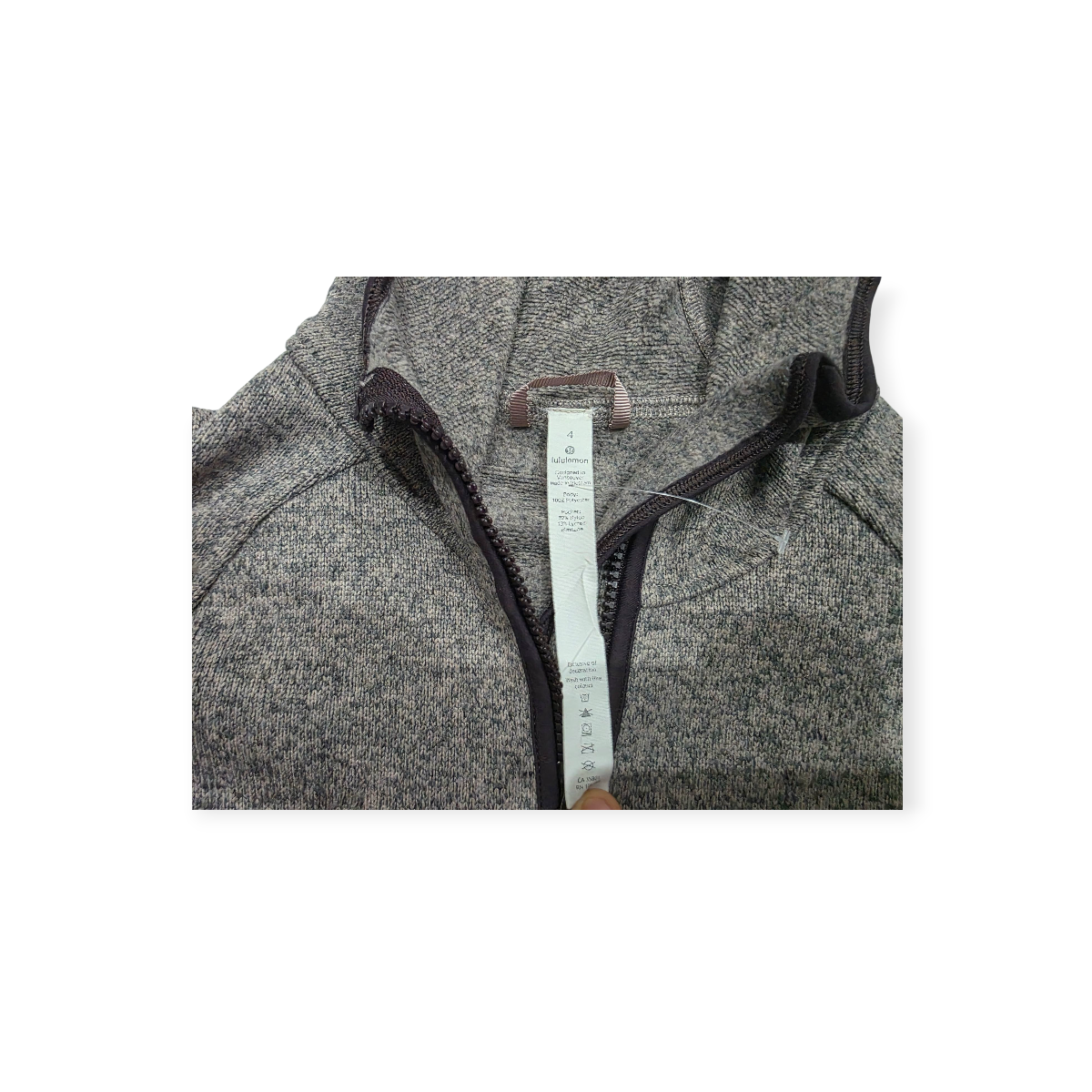 Chamarra Medio Cierre Lululemon De Mujer Cafe Con Morado