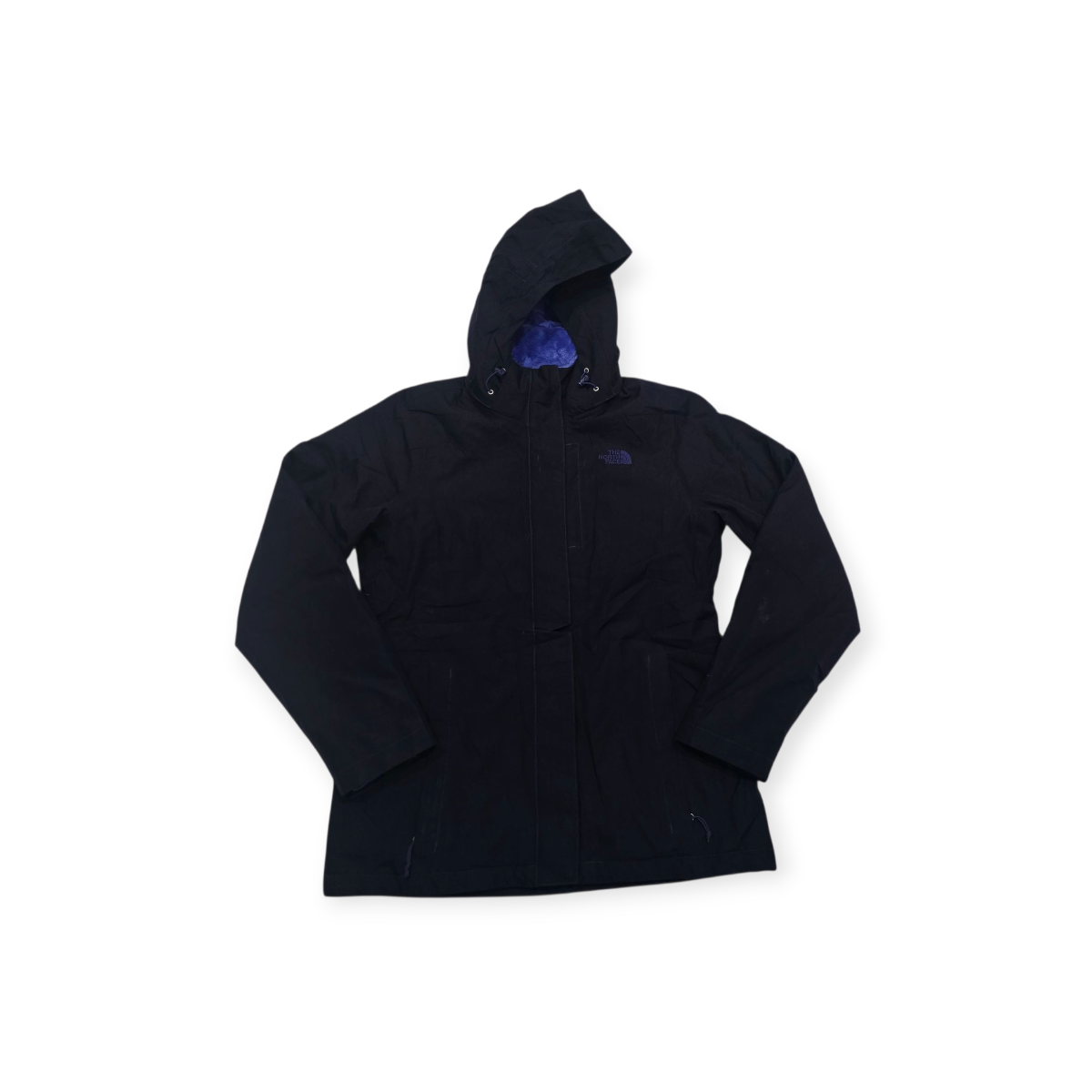 The North Face Chaqueta Impermeable Negra Forro Suave Morado