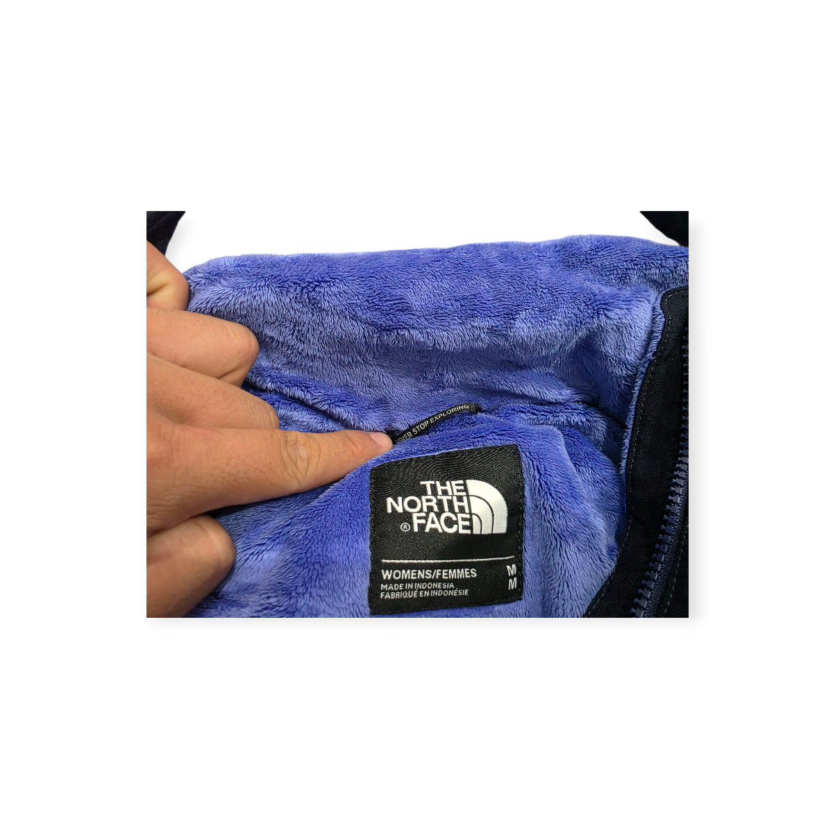 The North Face Chaqueta Impermeable Negra Forro Suave Morado