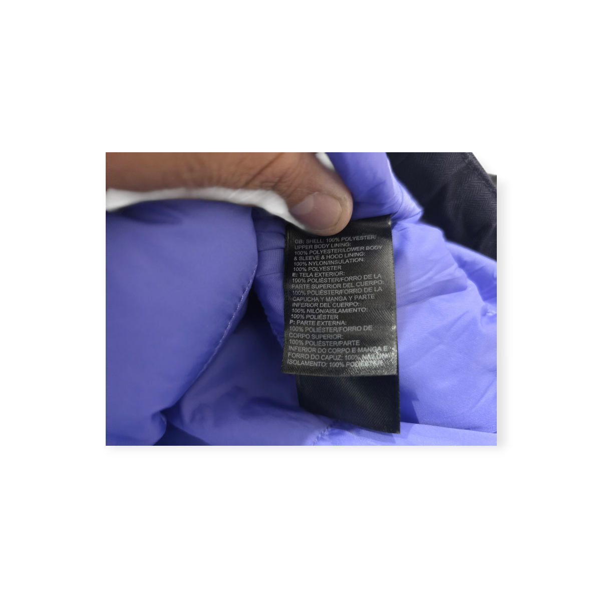The North Face Chaqueta Impermeable Negra Forro Suave Morado