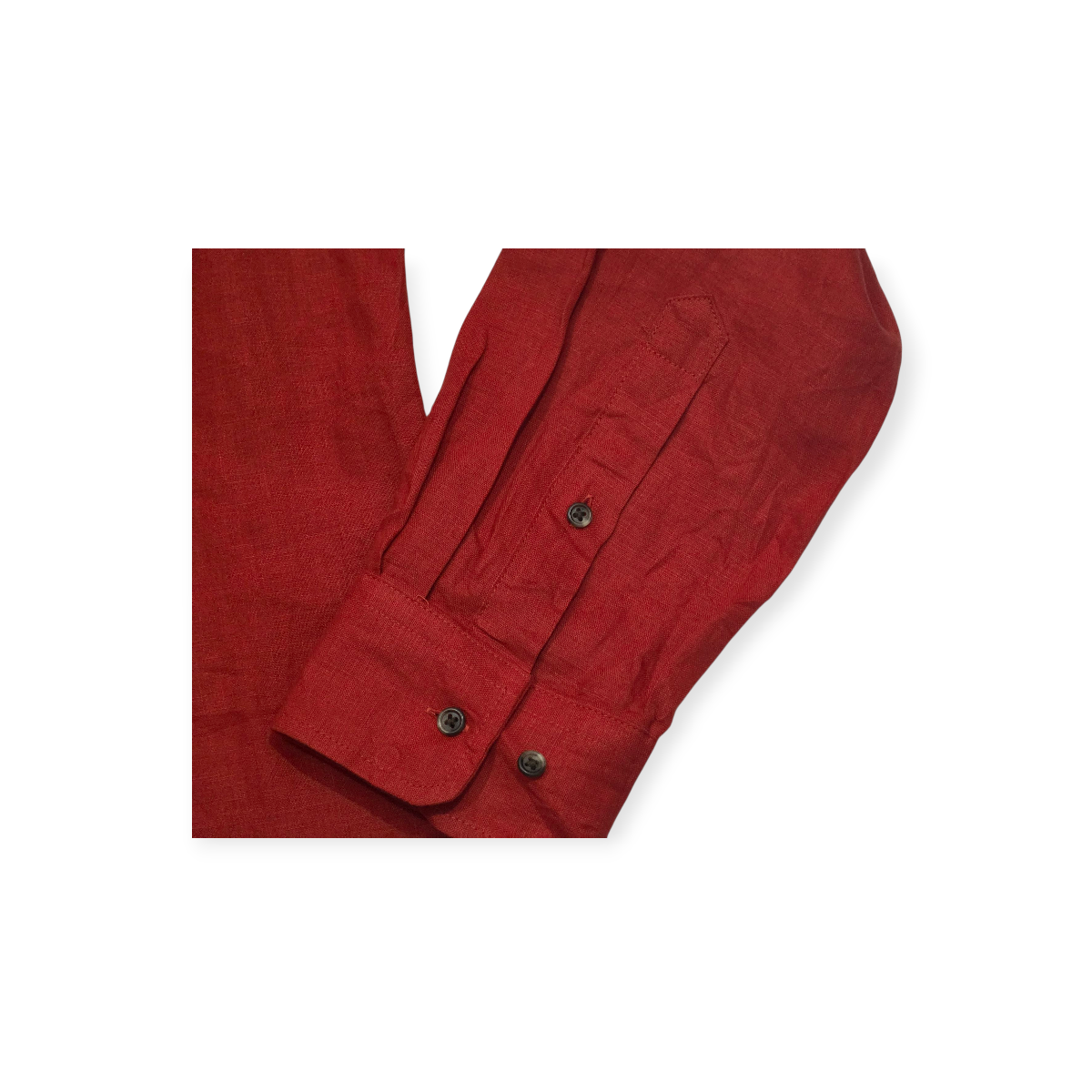 Camisa Ralph Lauren De Lino Mediana M Coral Oscuro