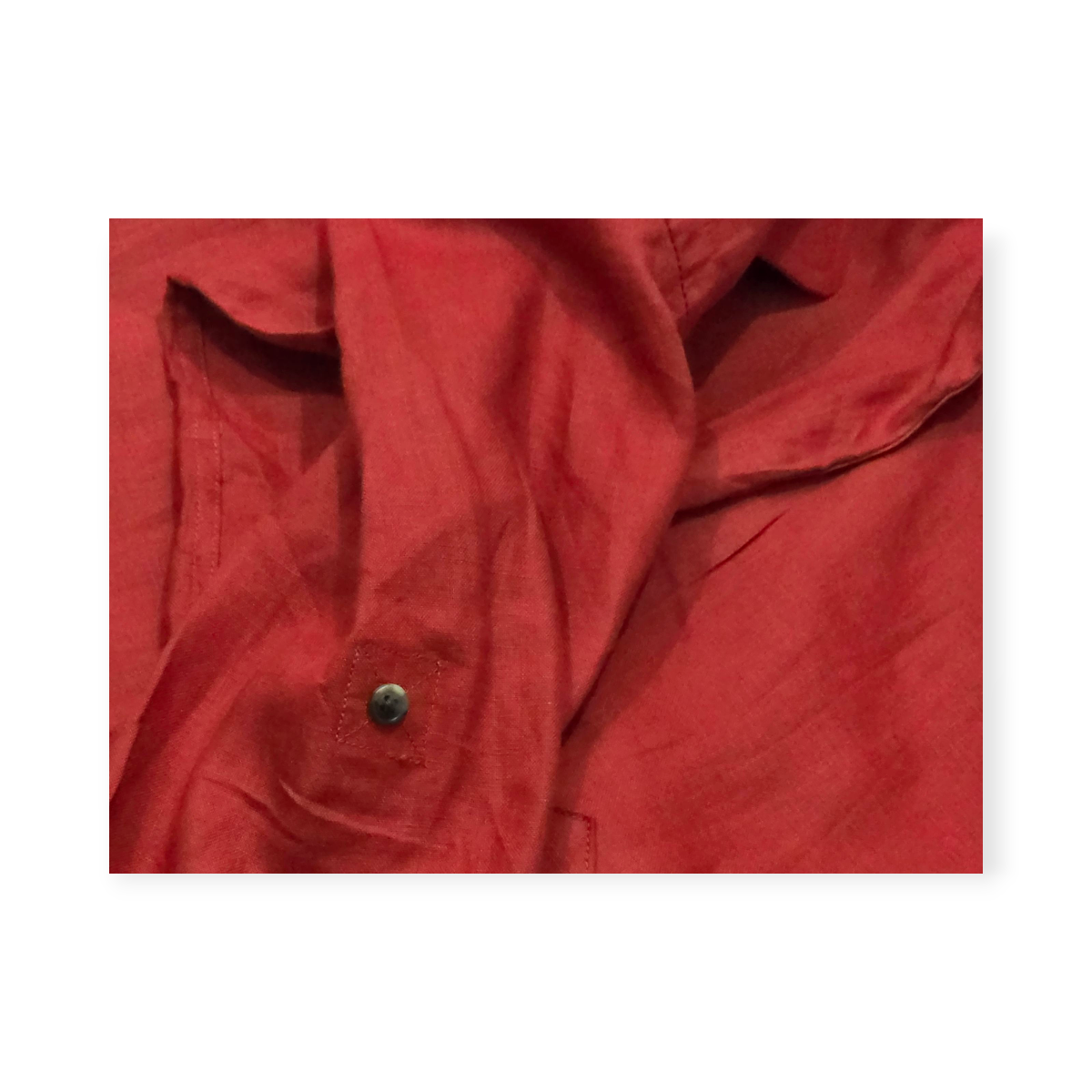 Camisa Ralph Lauren De Lino Mediana M Coral Oscuro