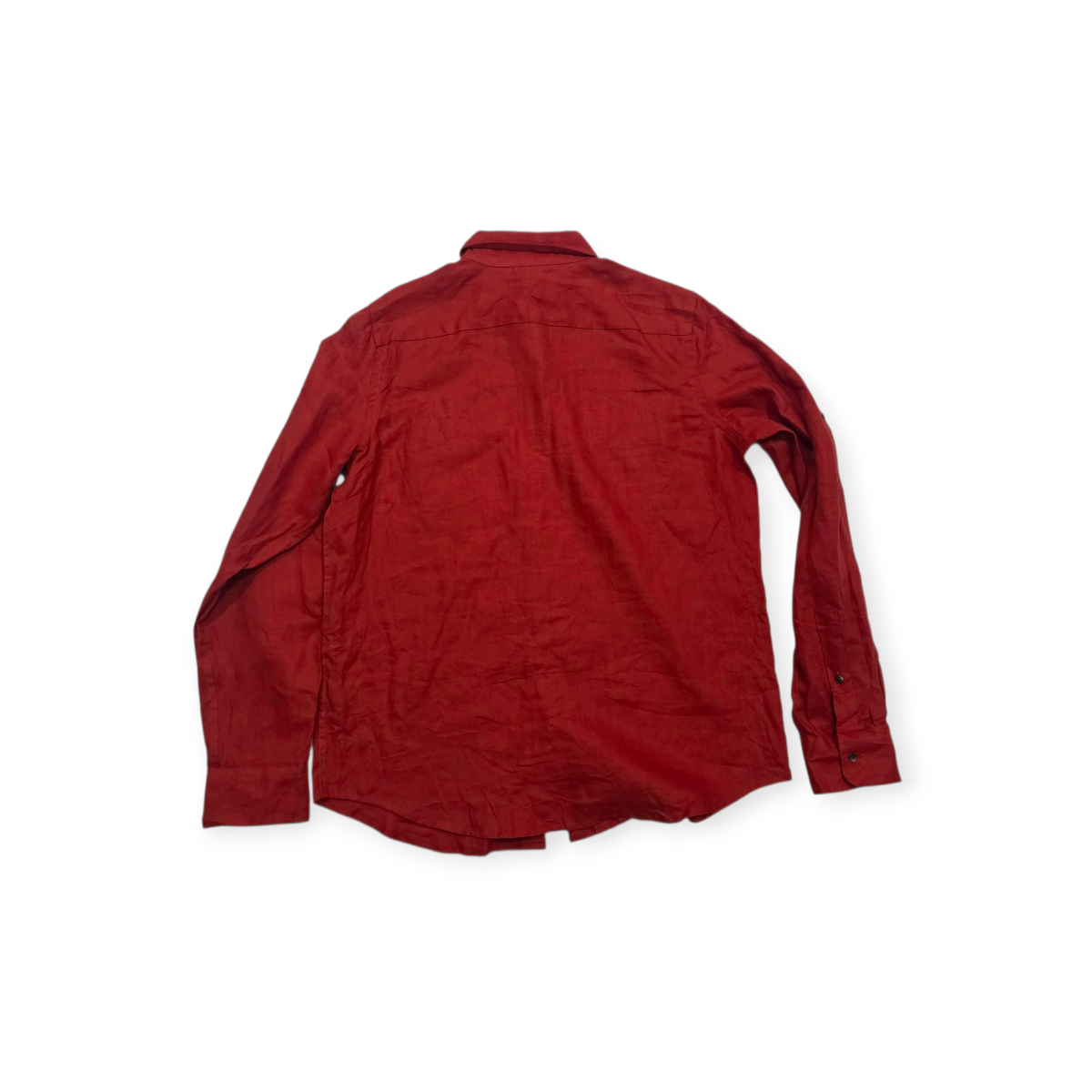 Camisa Ralph Lauren De Lino Mediana M Coral Oscuro