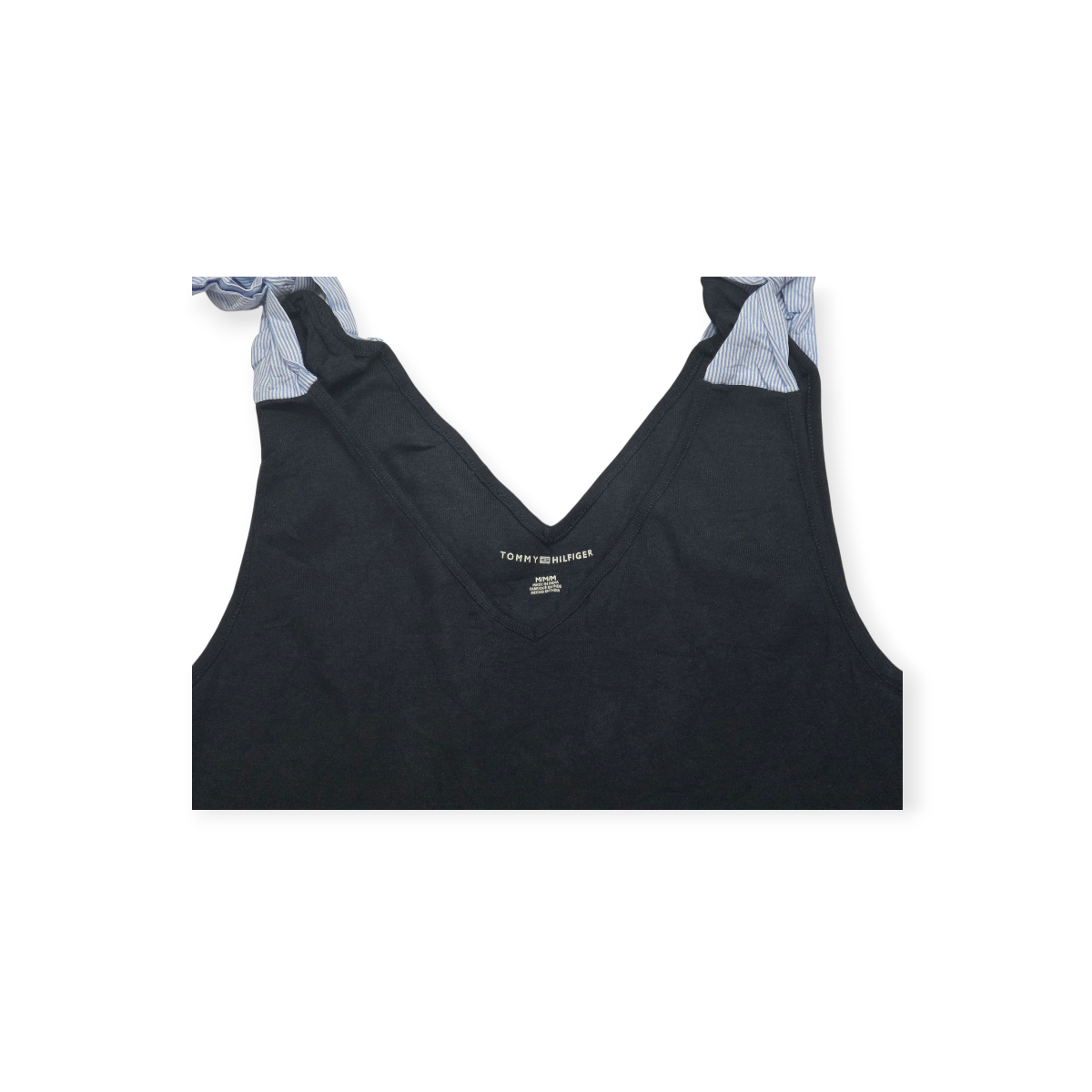 Blusa Tommy Hilfiger Mediana M Azul Con Moño, Sin Mangas