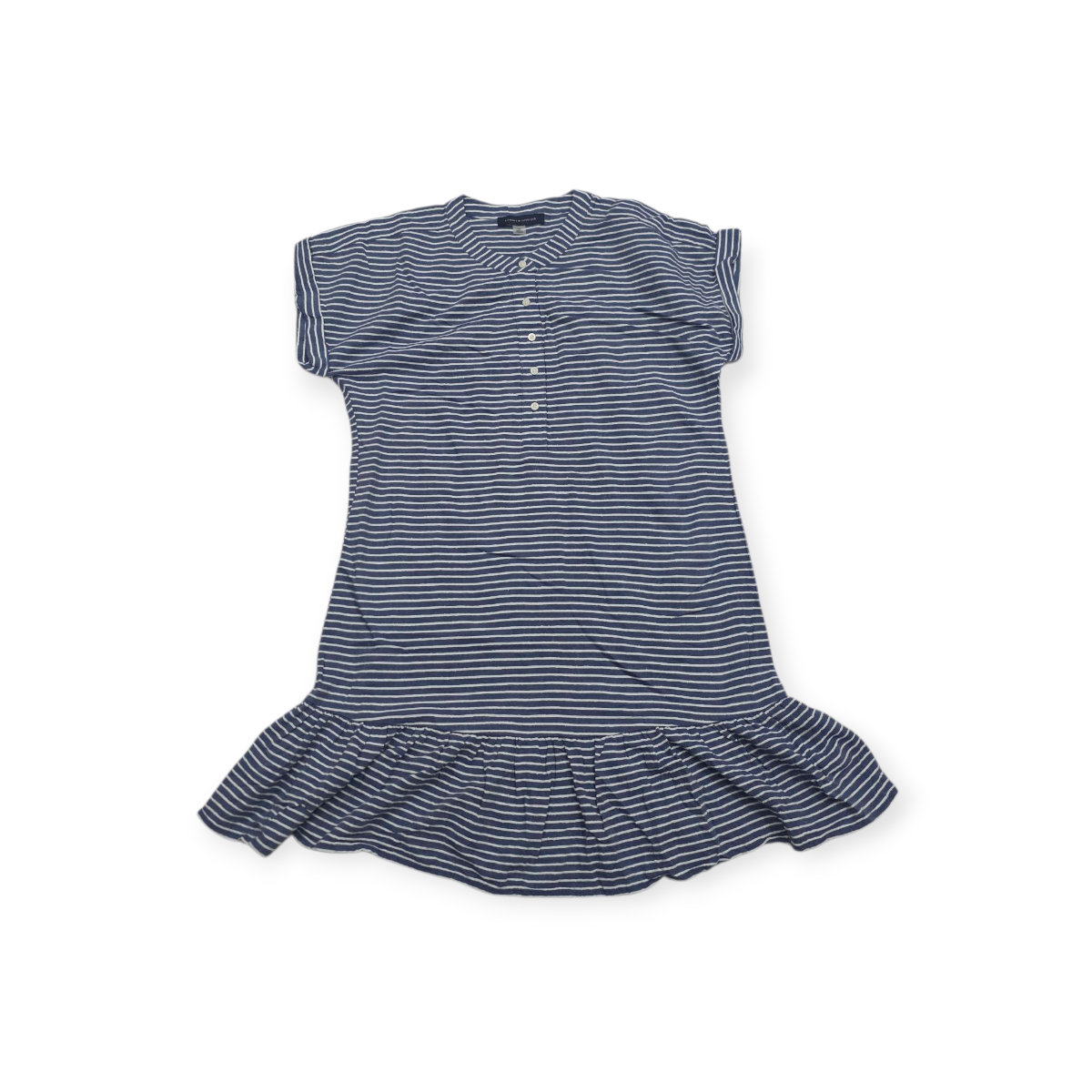 Vestido Tommy Hilfiger 10 Rayado Azul Acero Cuello Redondo