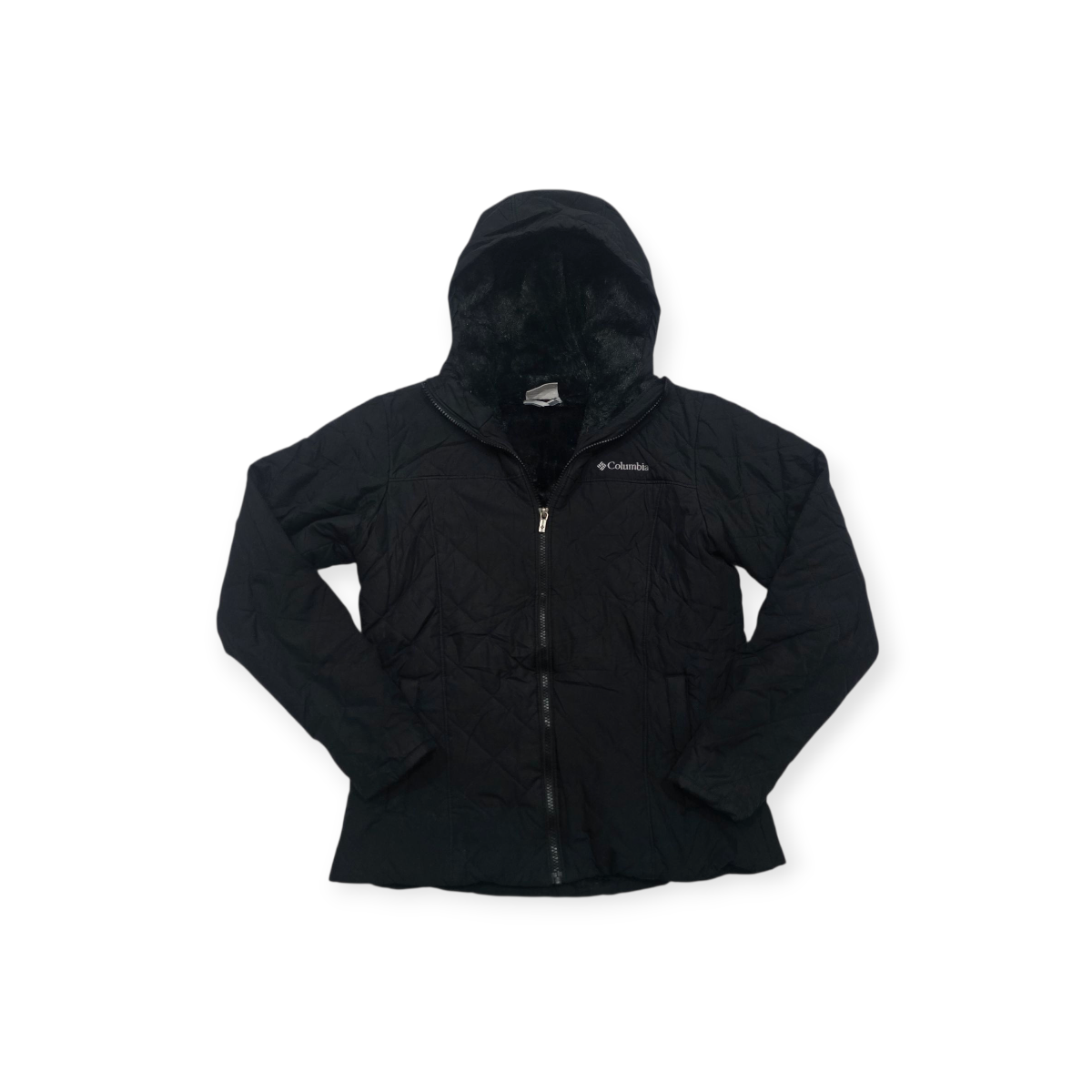 Chamarra Columbia Exterior Acolchado, Interior Peluche Negro