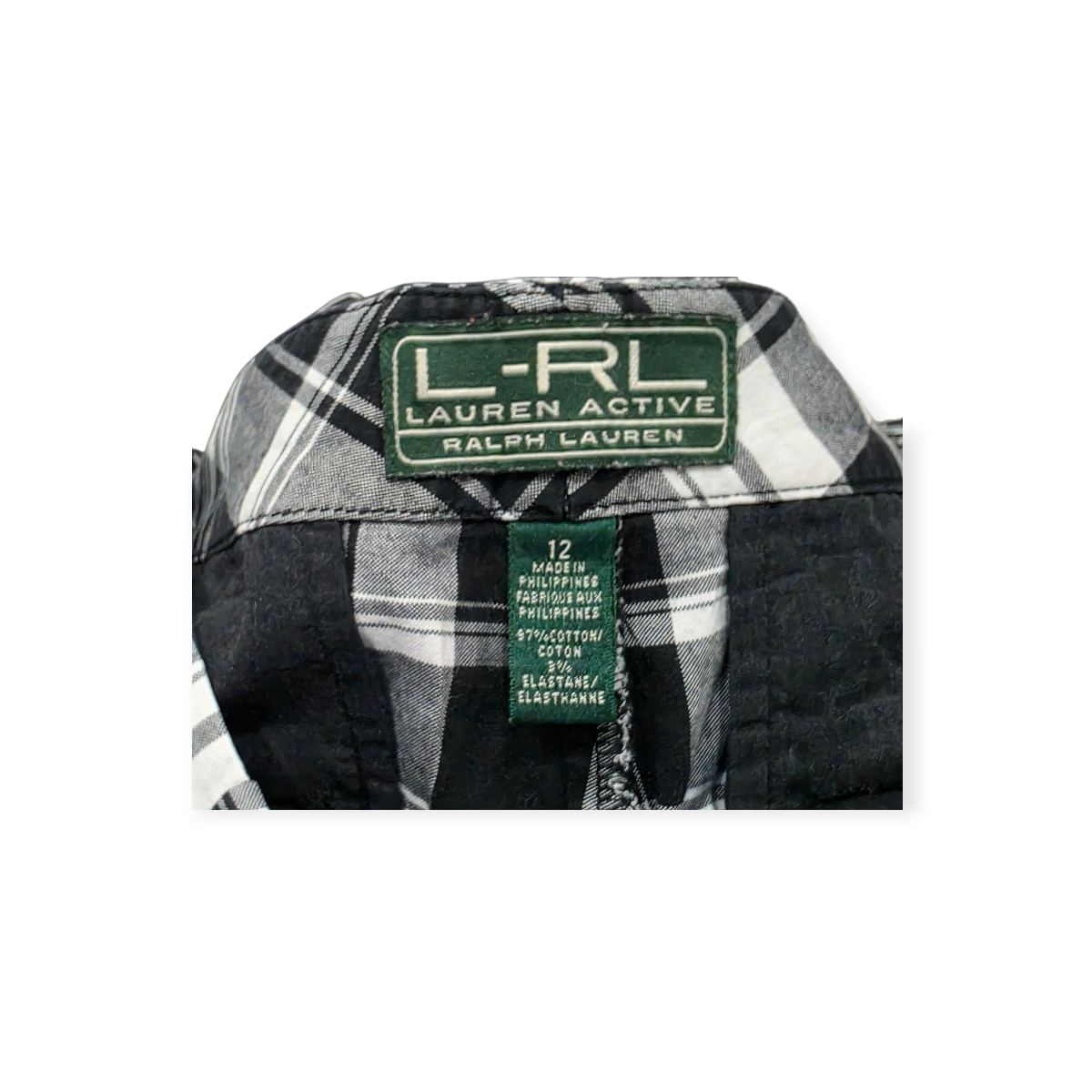 Bermuda Ralph Lauren Talla 12 Active Gris Con Negro