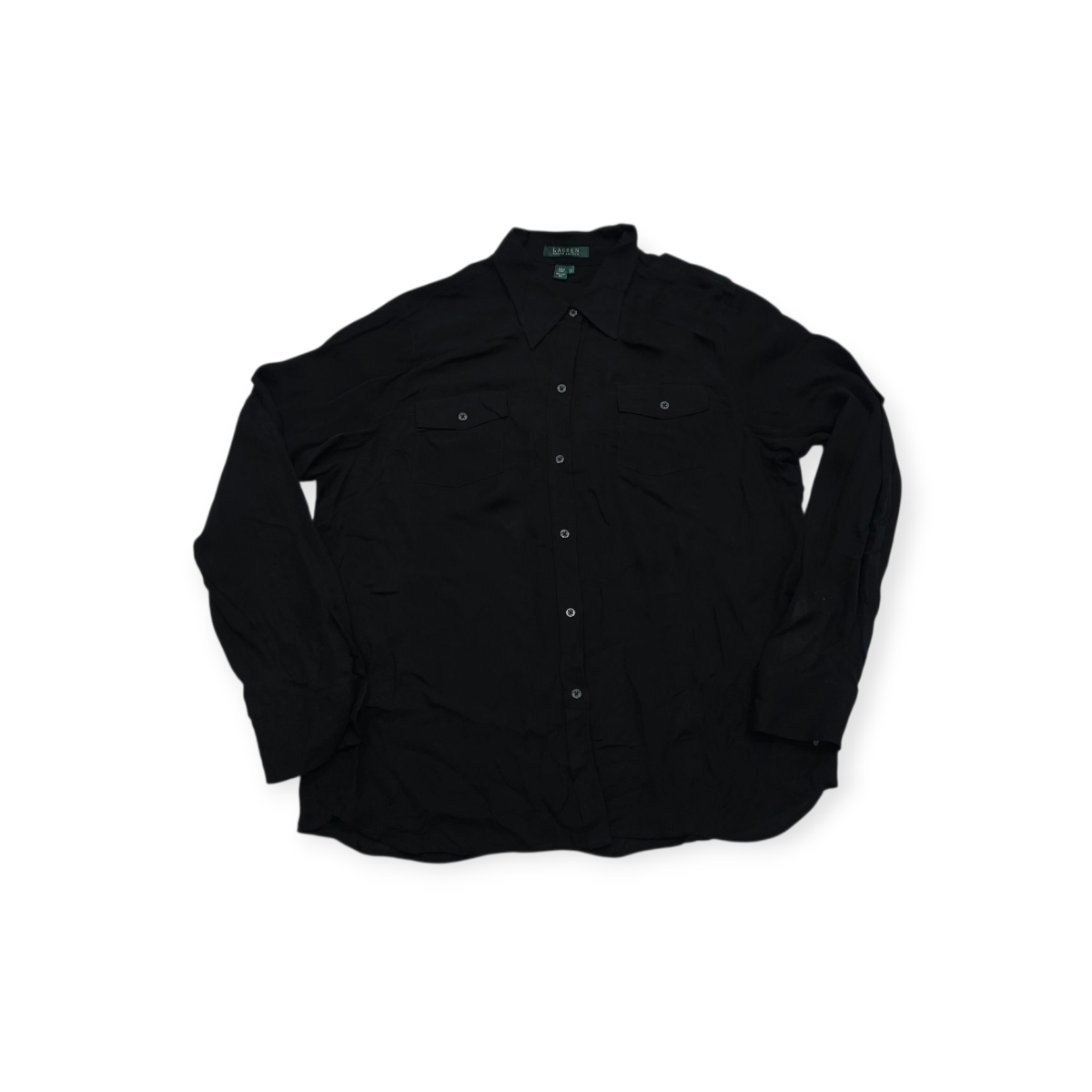 Camisa Ralph Lauren De Seda Xgrande Xl Color Negro