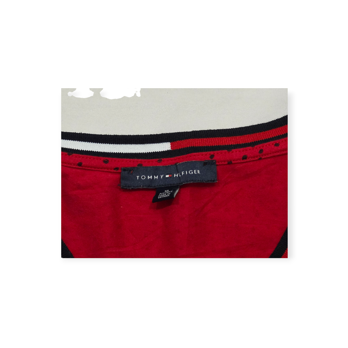 Playera Tommy Hilfiger Grande Xl Roja Lunares Manga Corta
