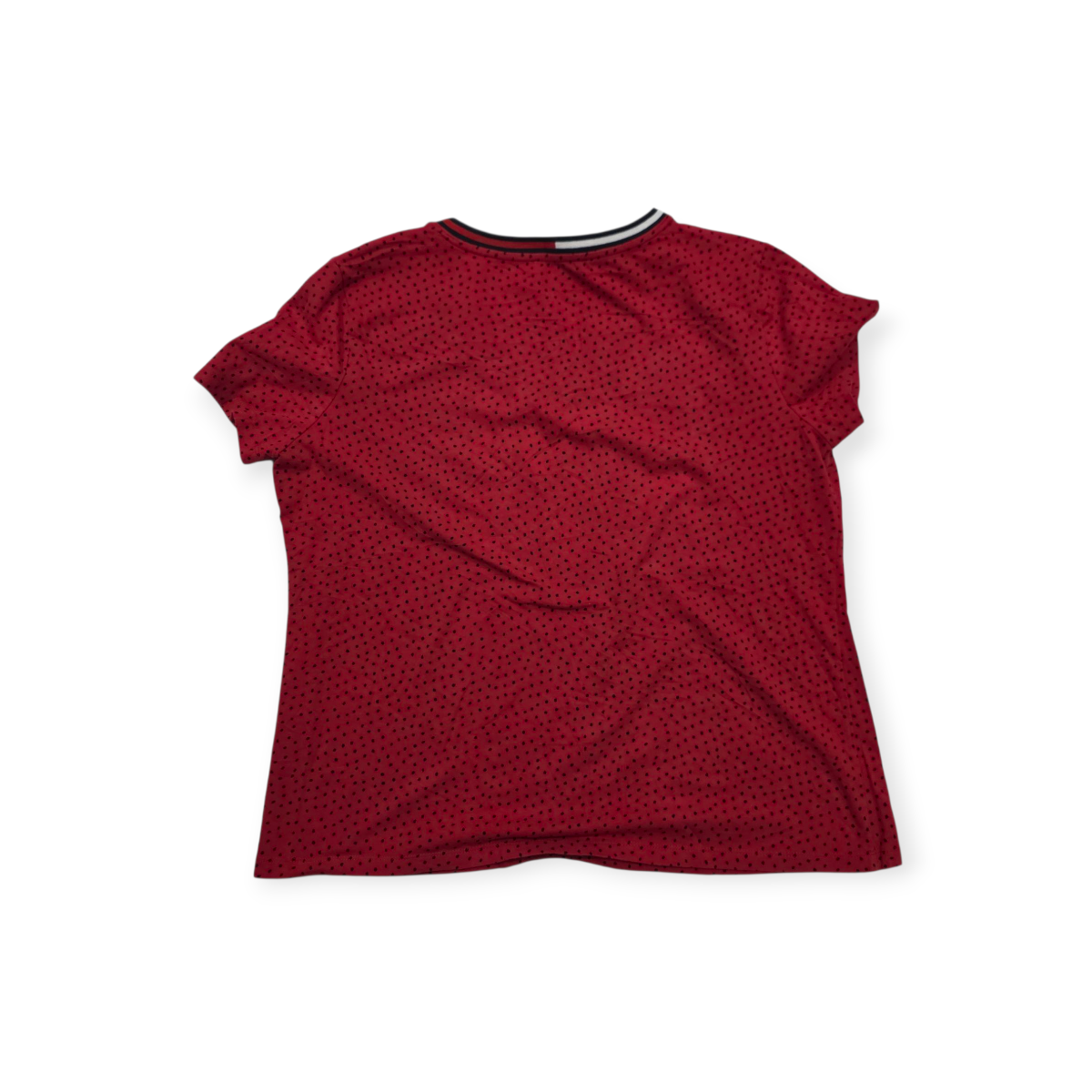 Playera Tommy Hilfiger Grande Xl Roja Lunares Manga Corta