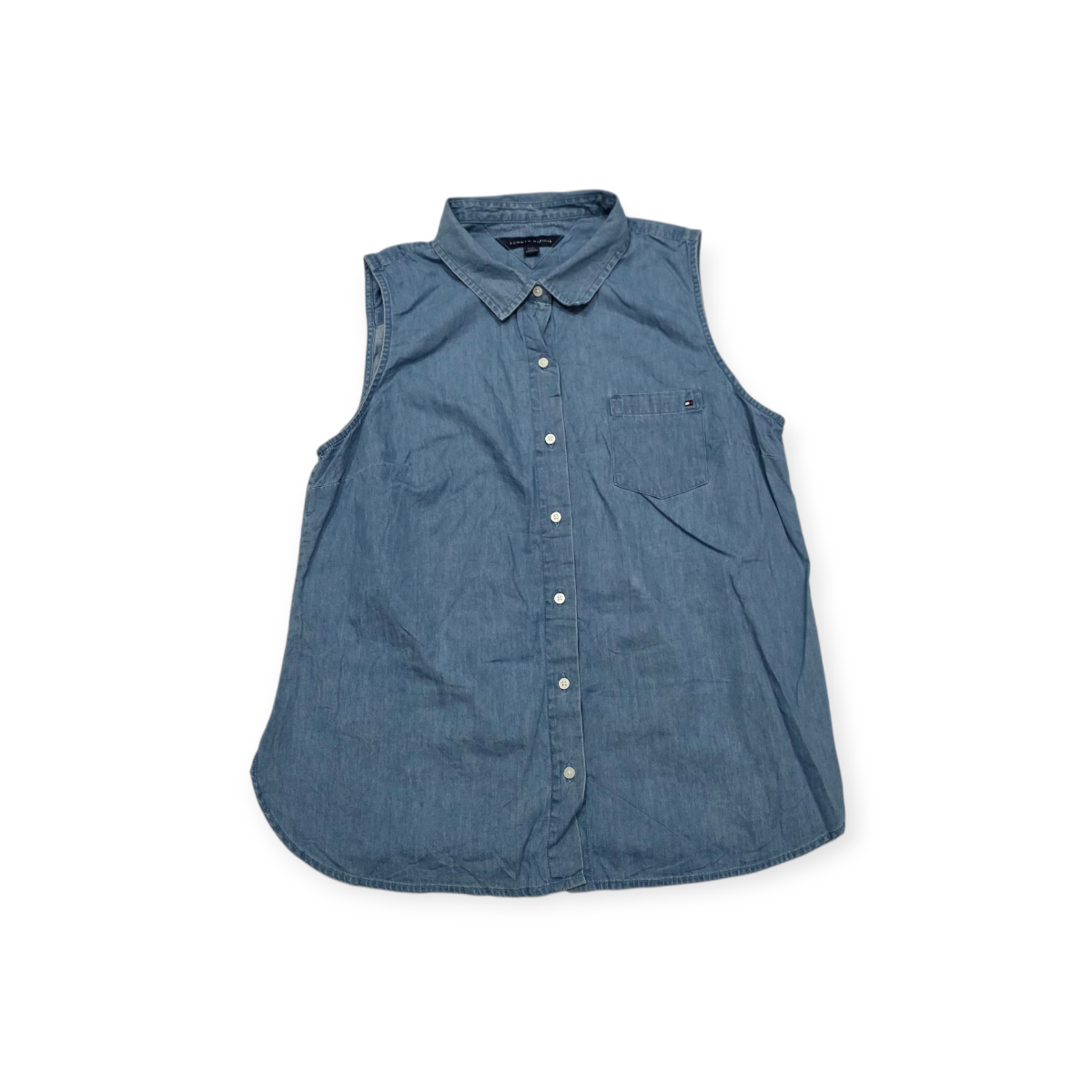 Camisa Tommy Hilfiger Sin Mangas D Mujer Grande L Azul Acero