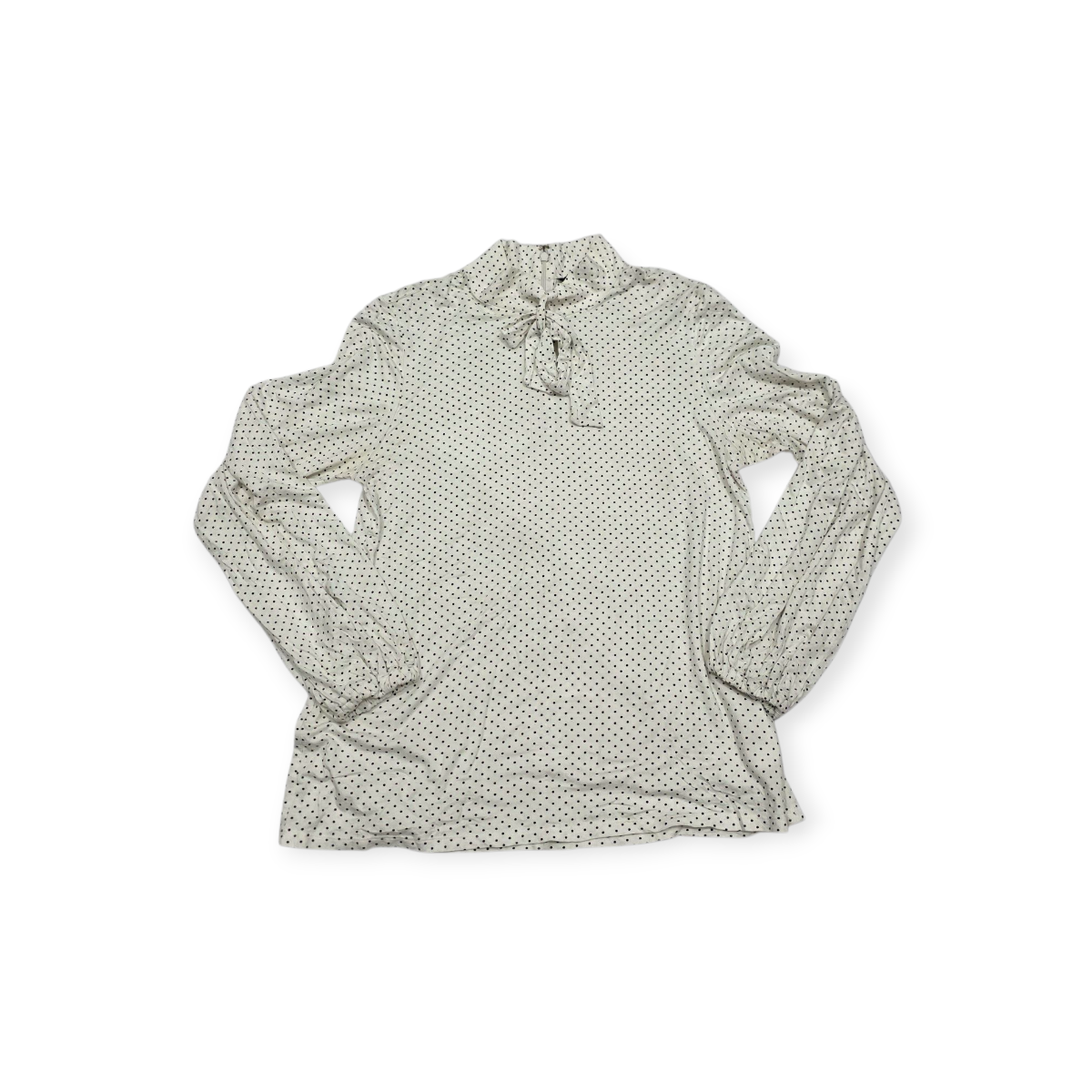 Blusa Ralph Lauren De Mujer Crema Con Lunares Manga Larga