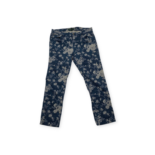 Pantalon Ralph Lauren De Mezclilla Talla 10 Floreado