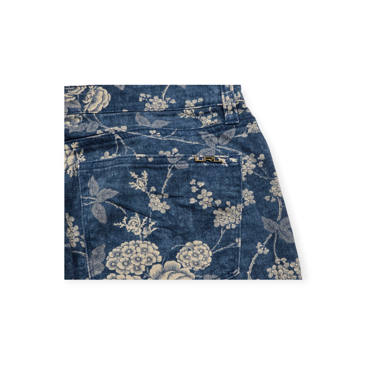 Pantalon Ralph Lauren De Mezclilla Talla 10 Floreado