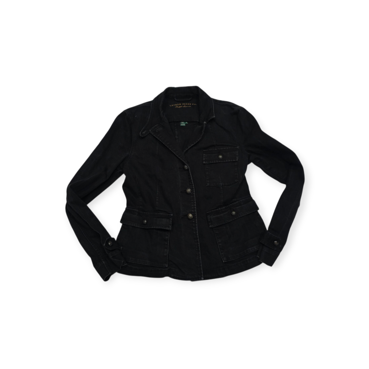 Chamarra Ralph Lauren De Mezclilla Grande L Color Negro